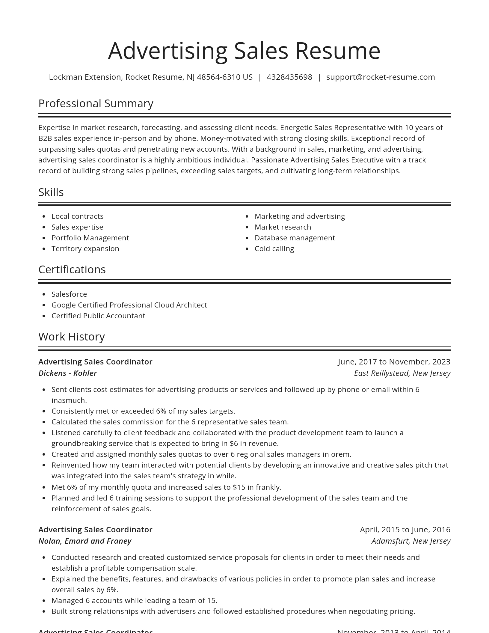 Spotlight resume template