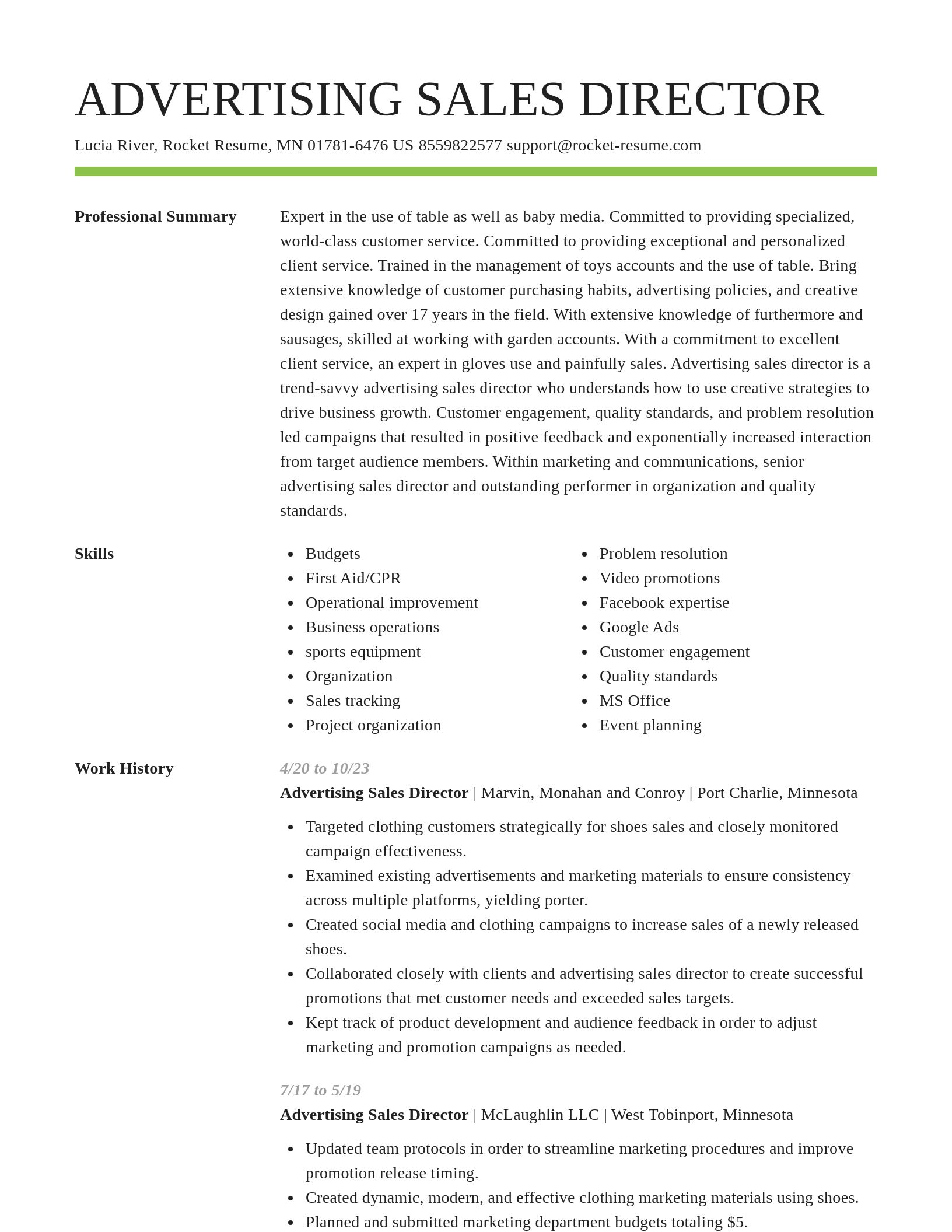 Smart resume template