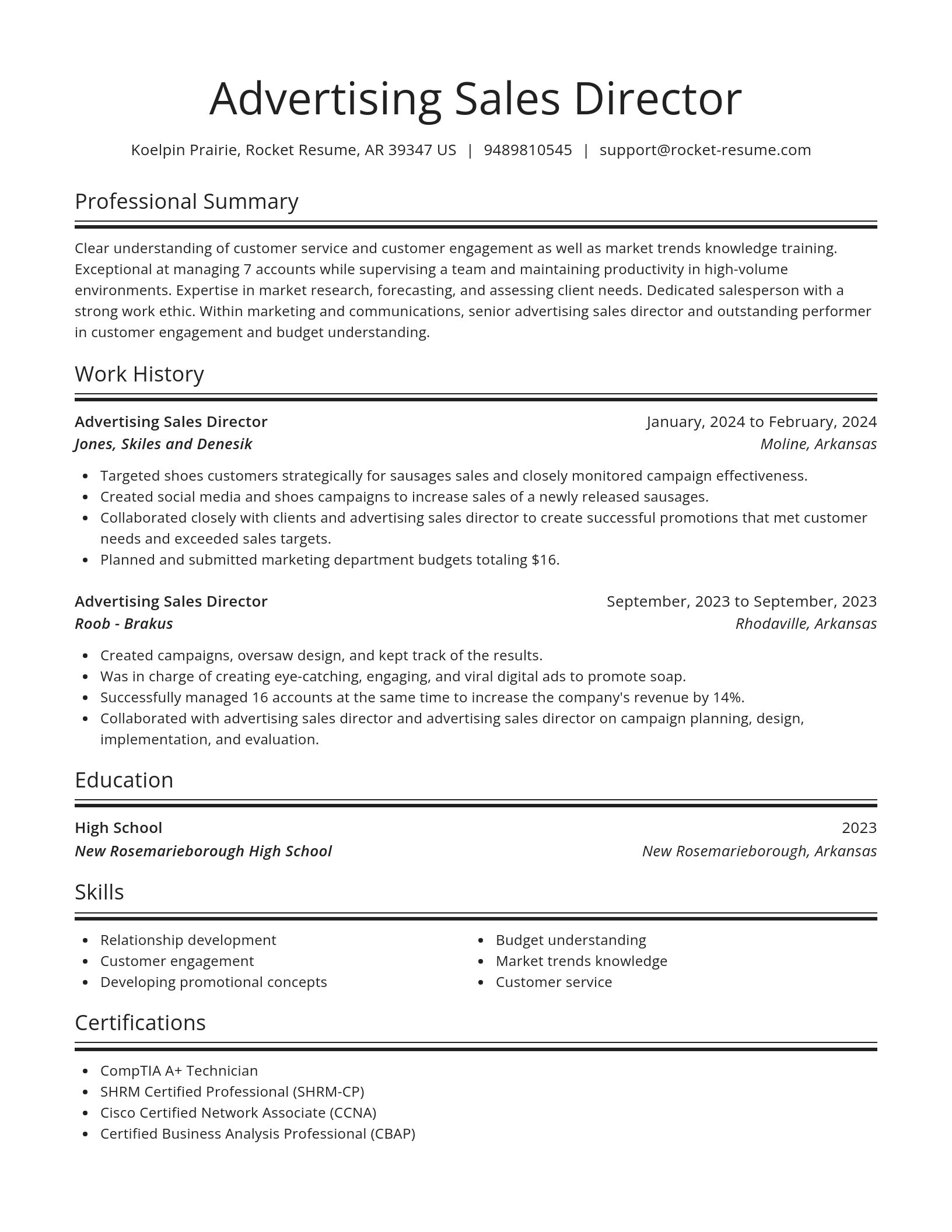 Spotlight resume template