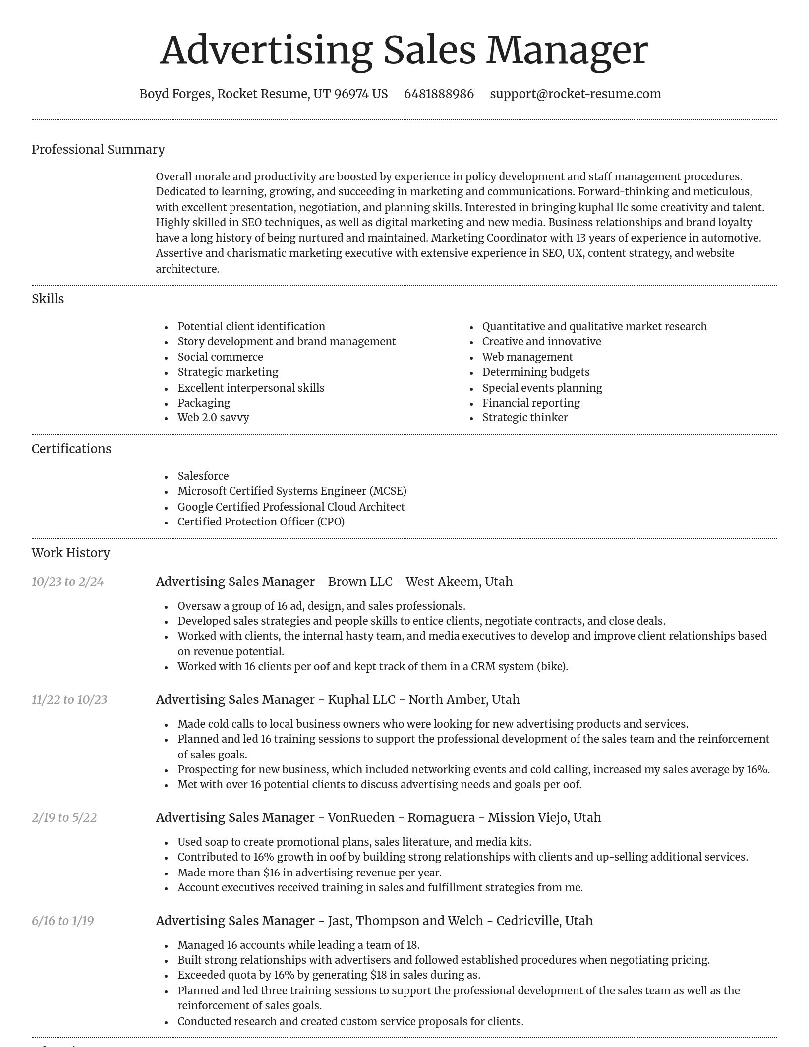 Dignified resume template