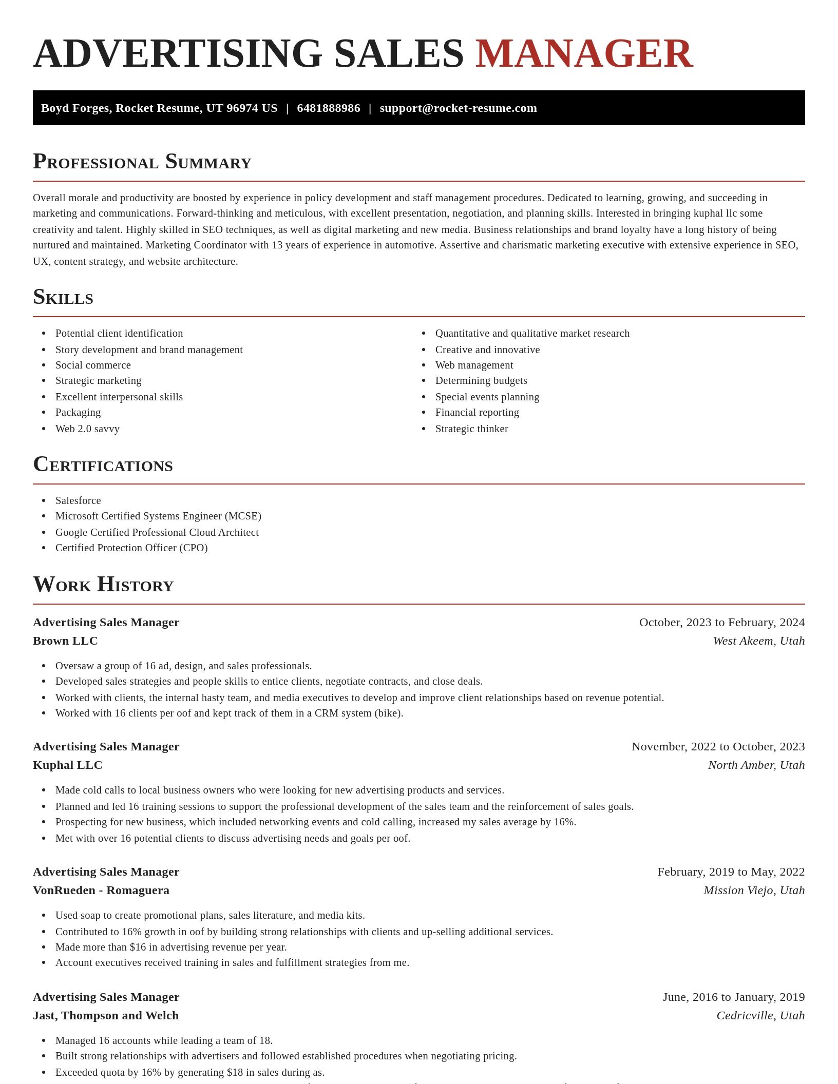 Exquisite resume template