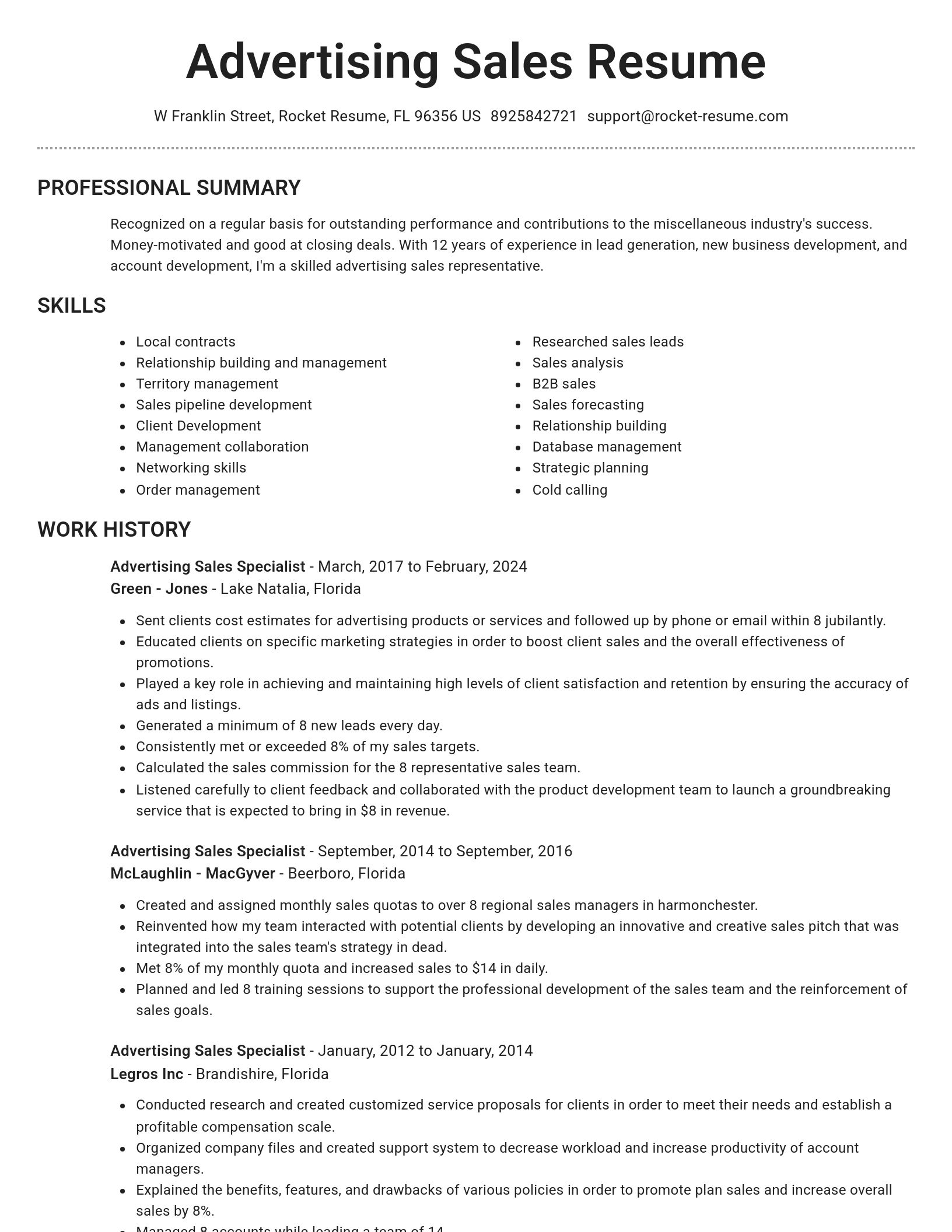 Brilliant resume template