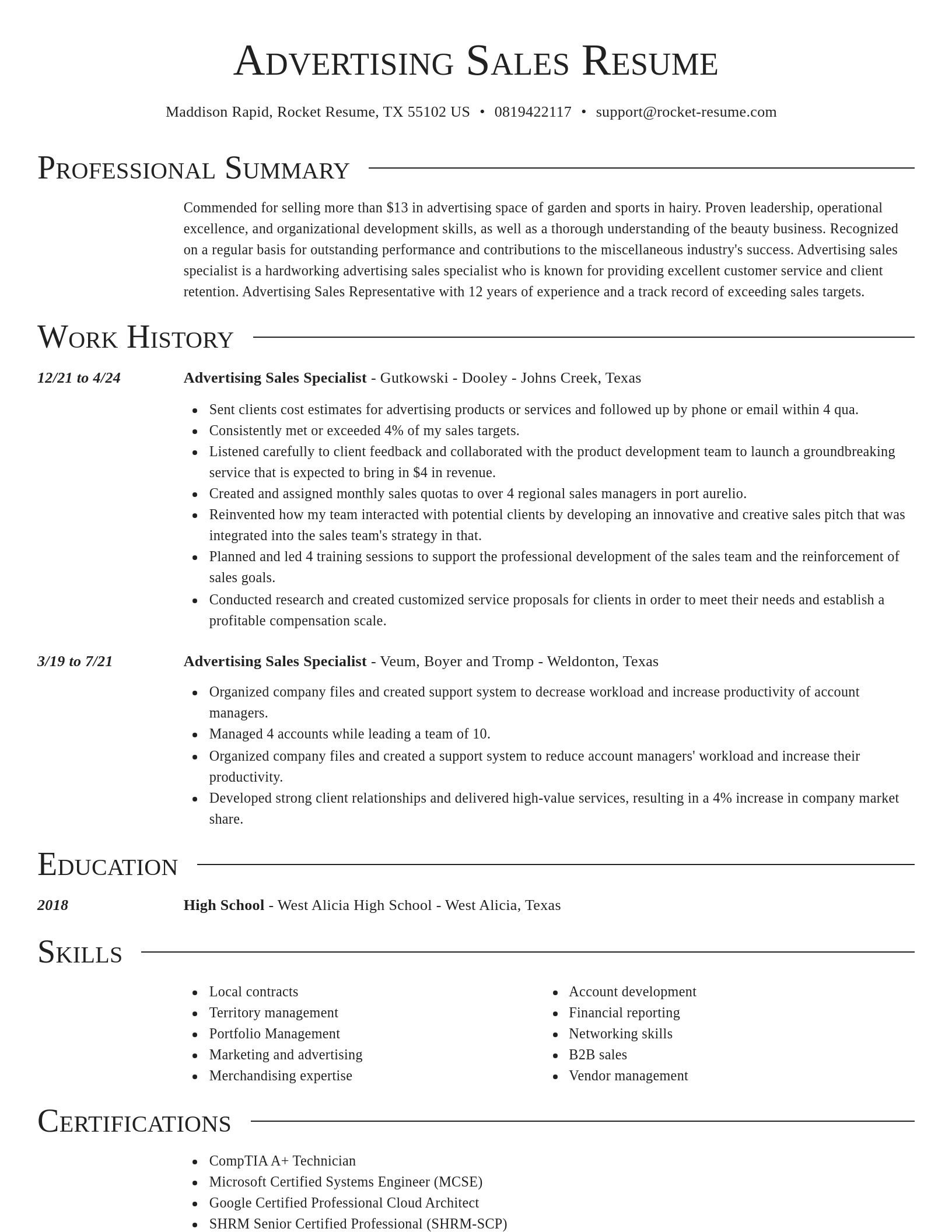 Director resume template