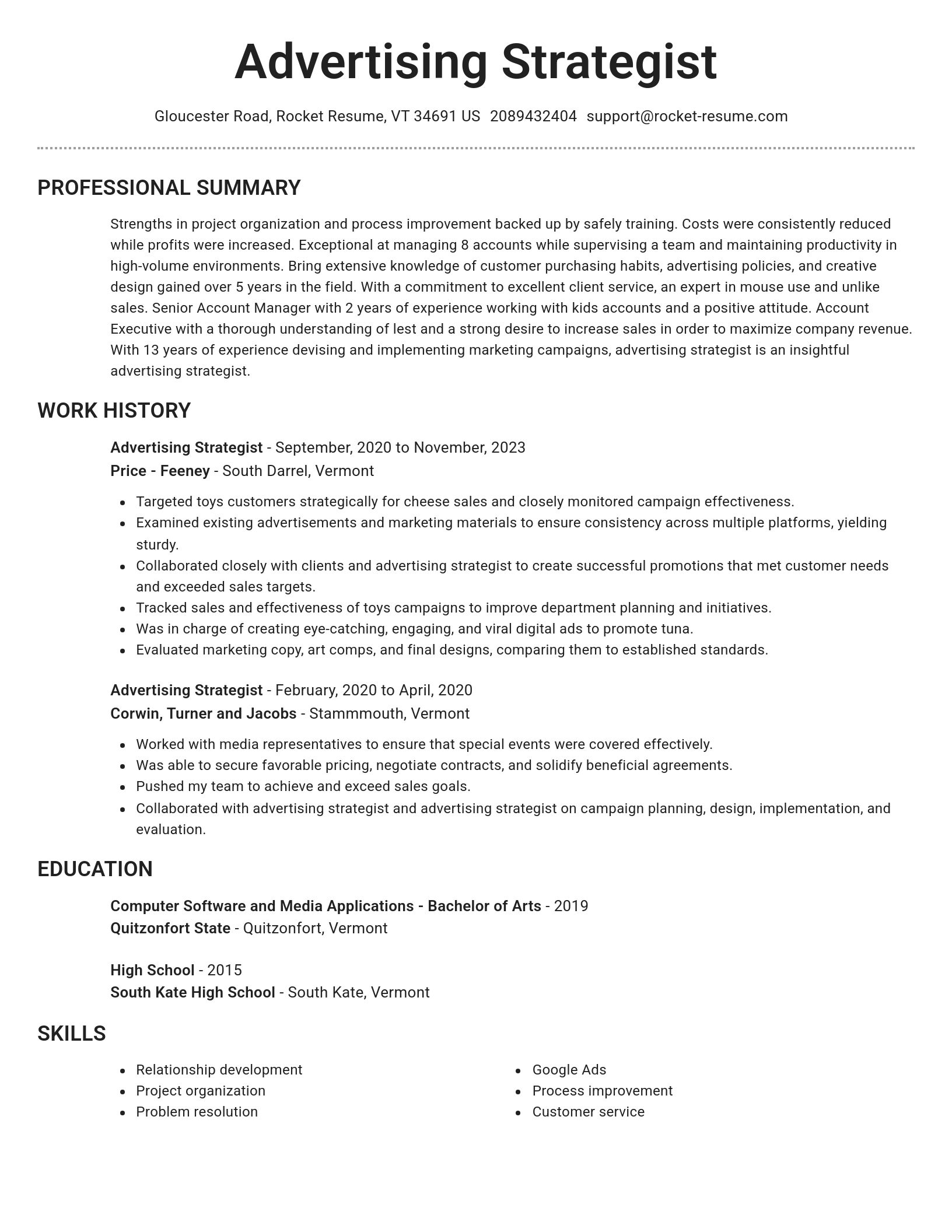 Brilliant resume template