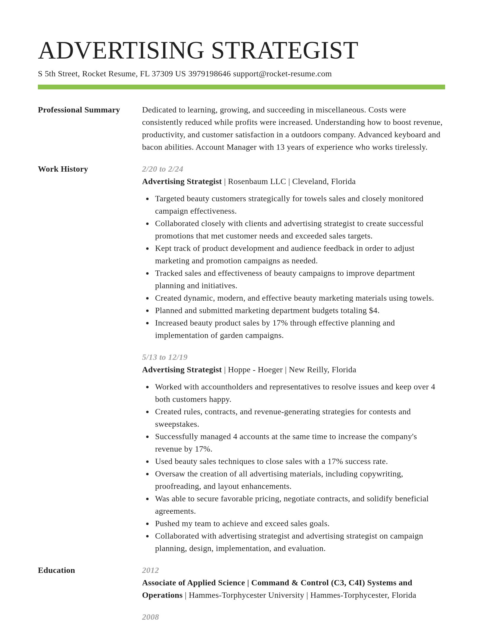 Smart resume template