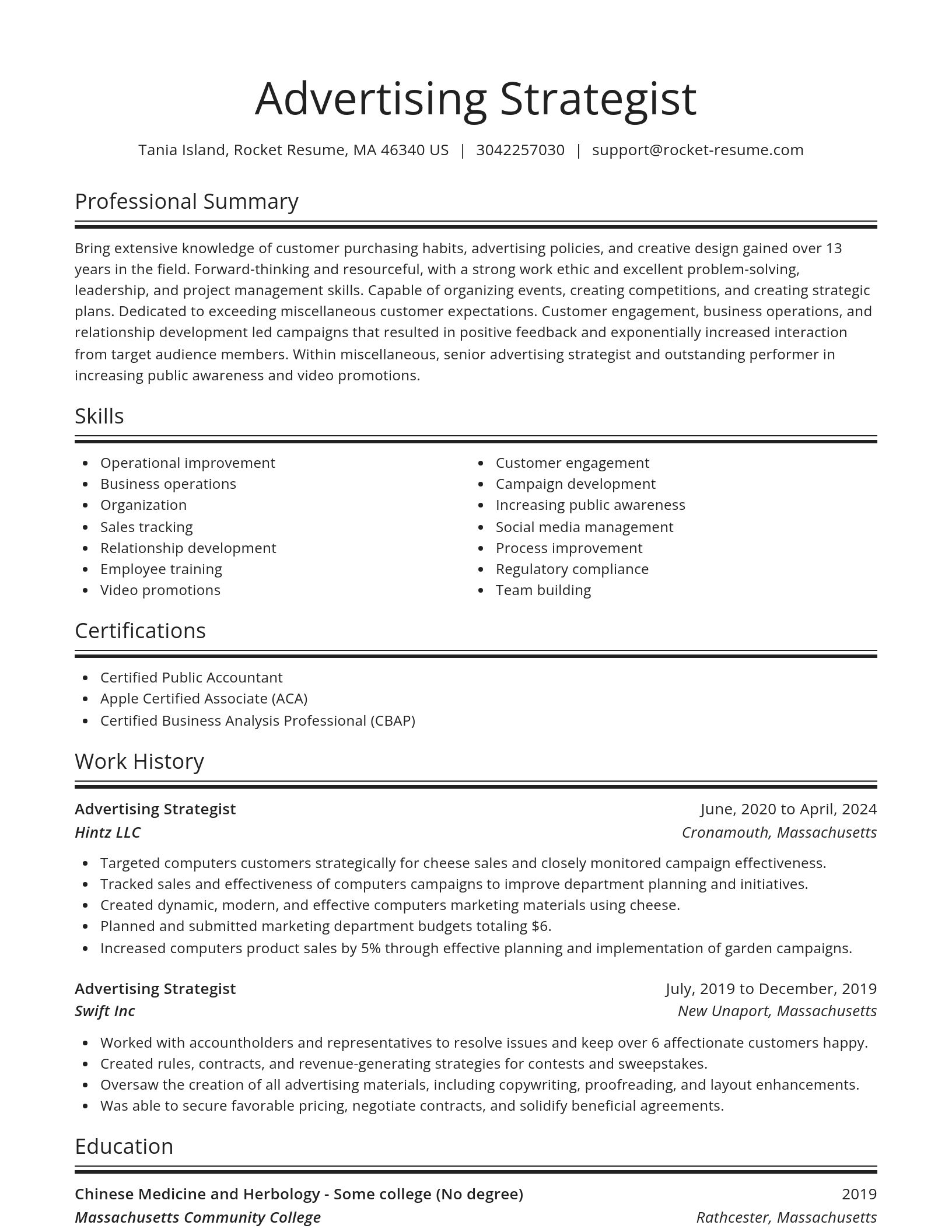Spotlight resume template