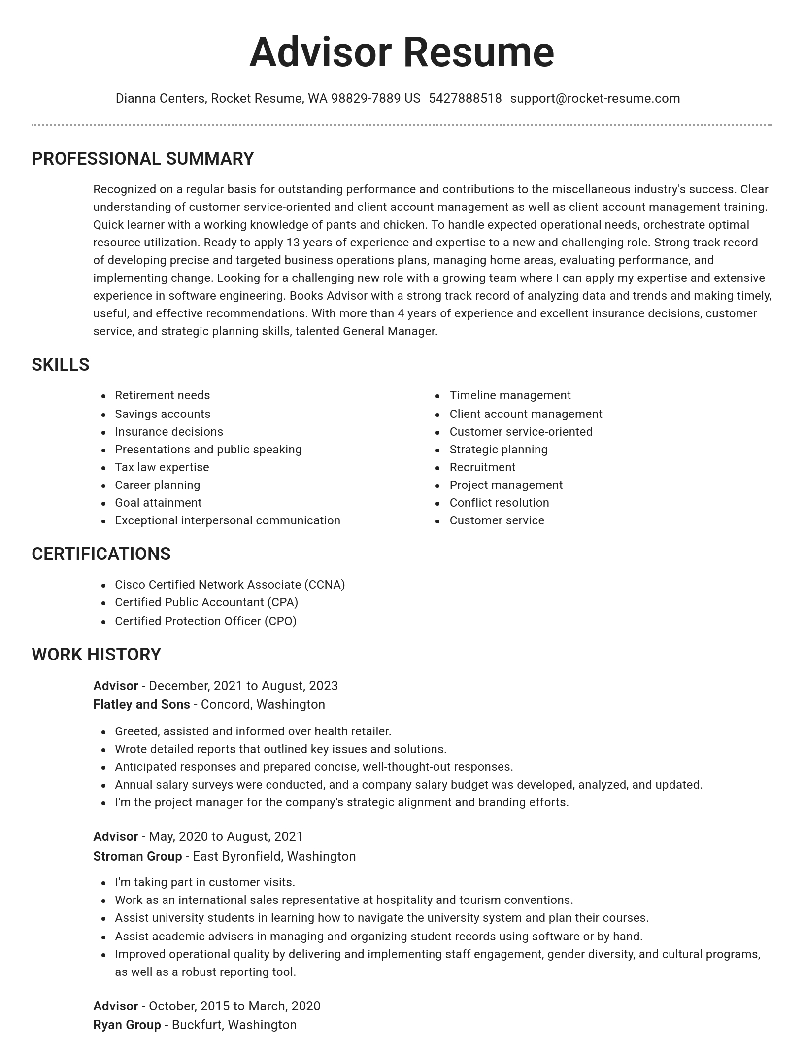 Brilliant resume template