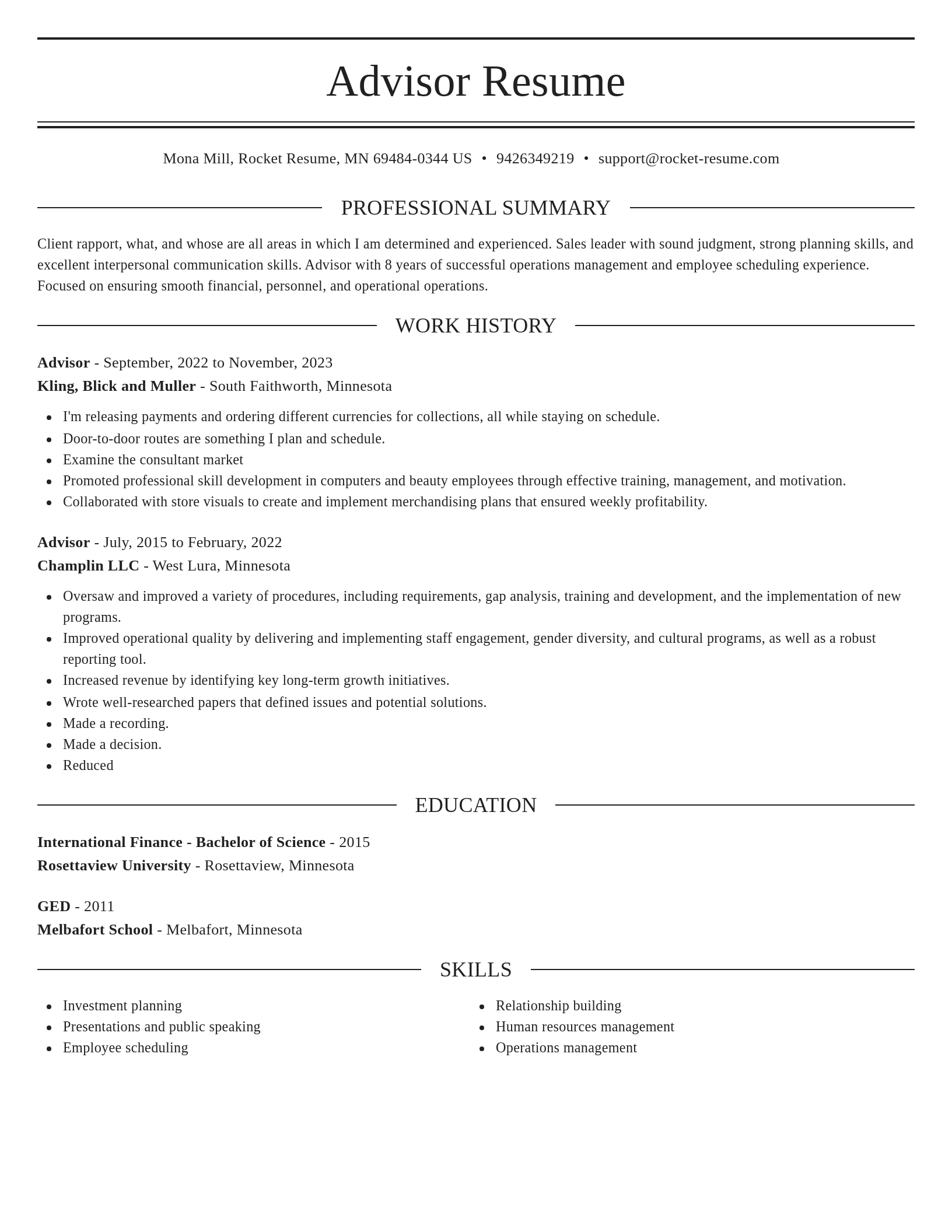 Elegant resume template