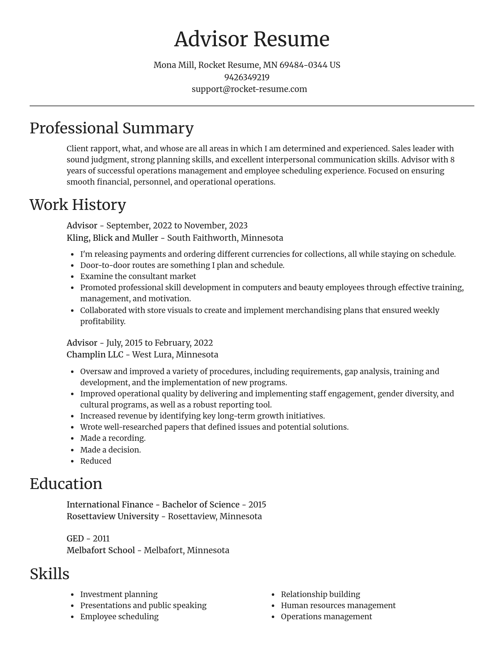 Focal Point resume template