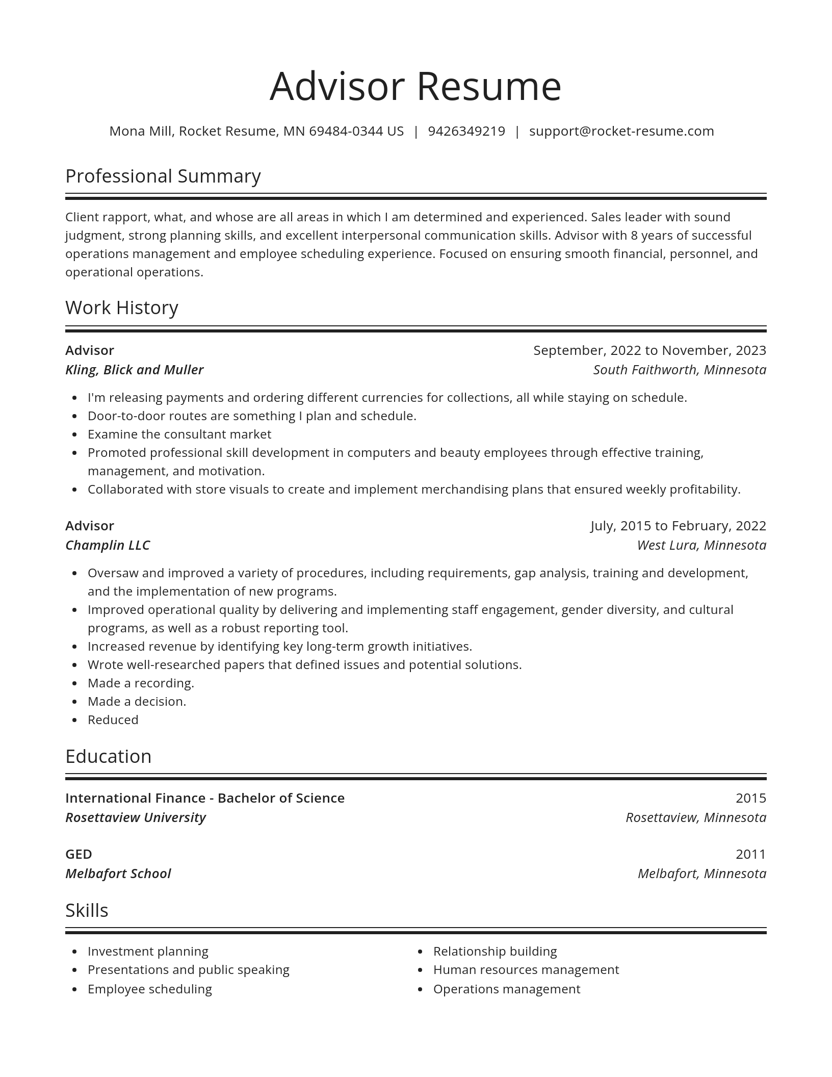 Spotlight resume template