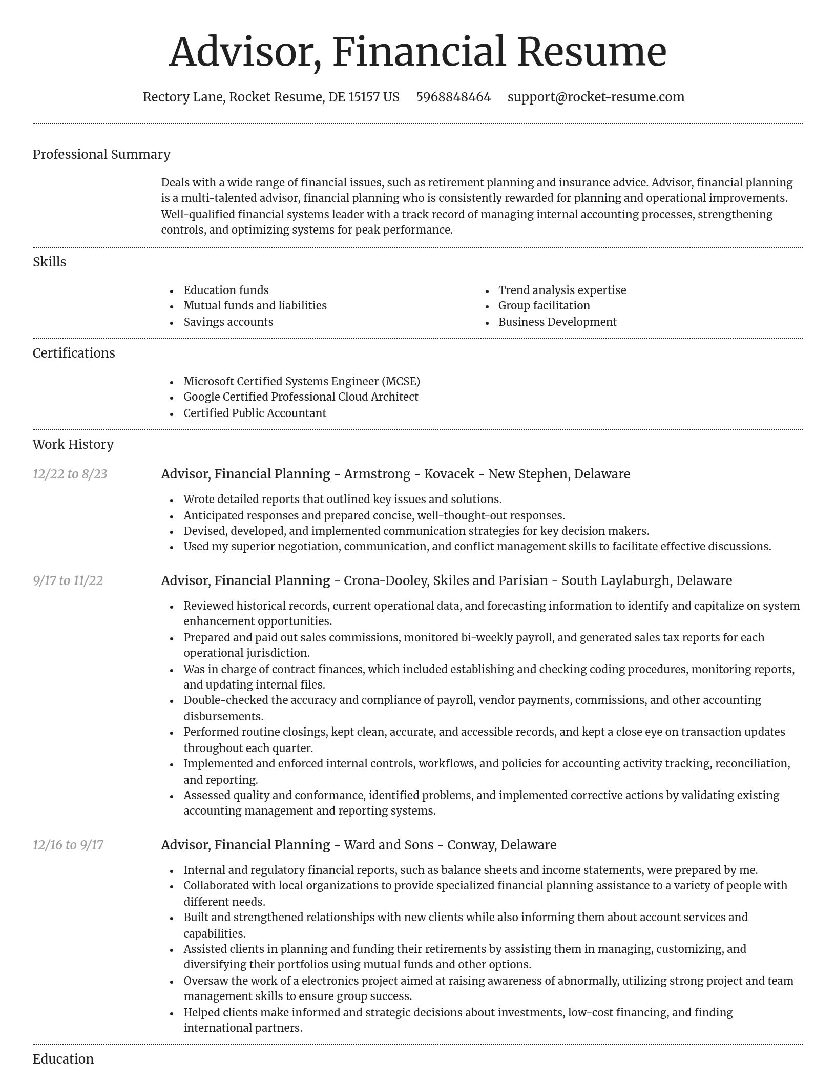 Dignified resume template