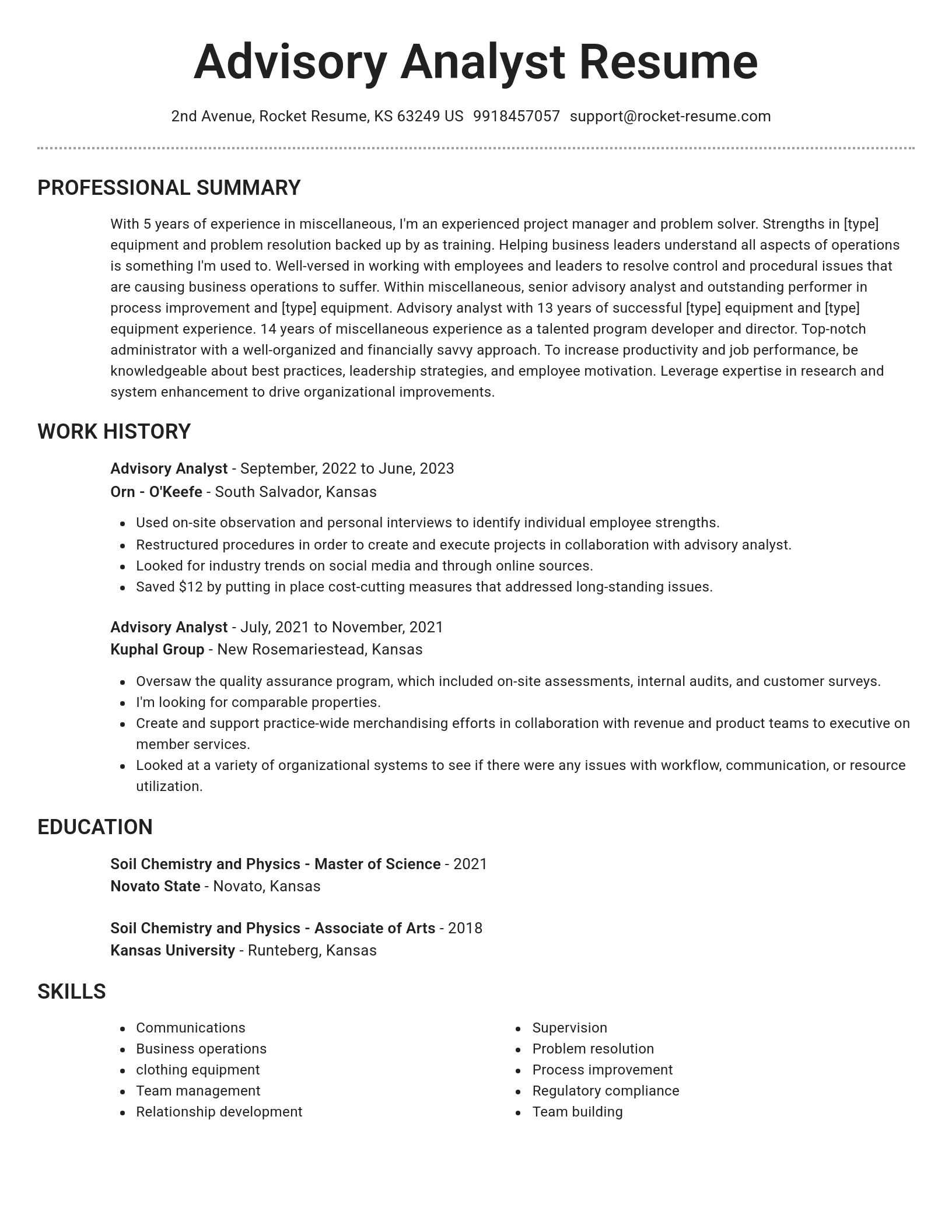 Brilliant resume template