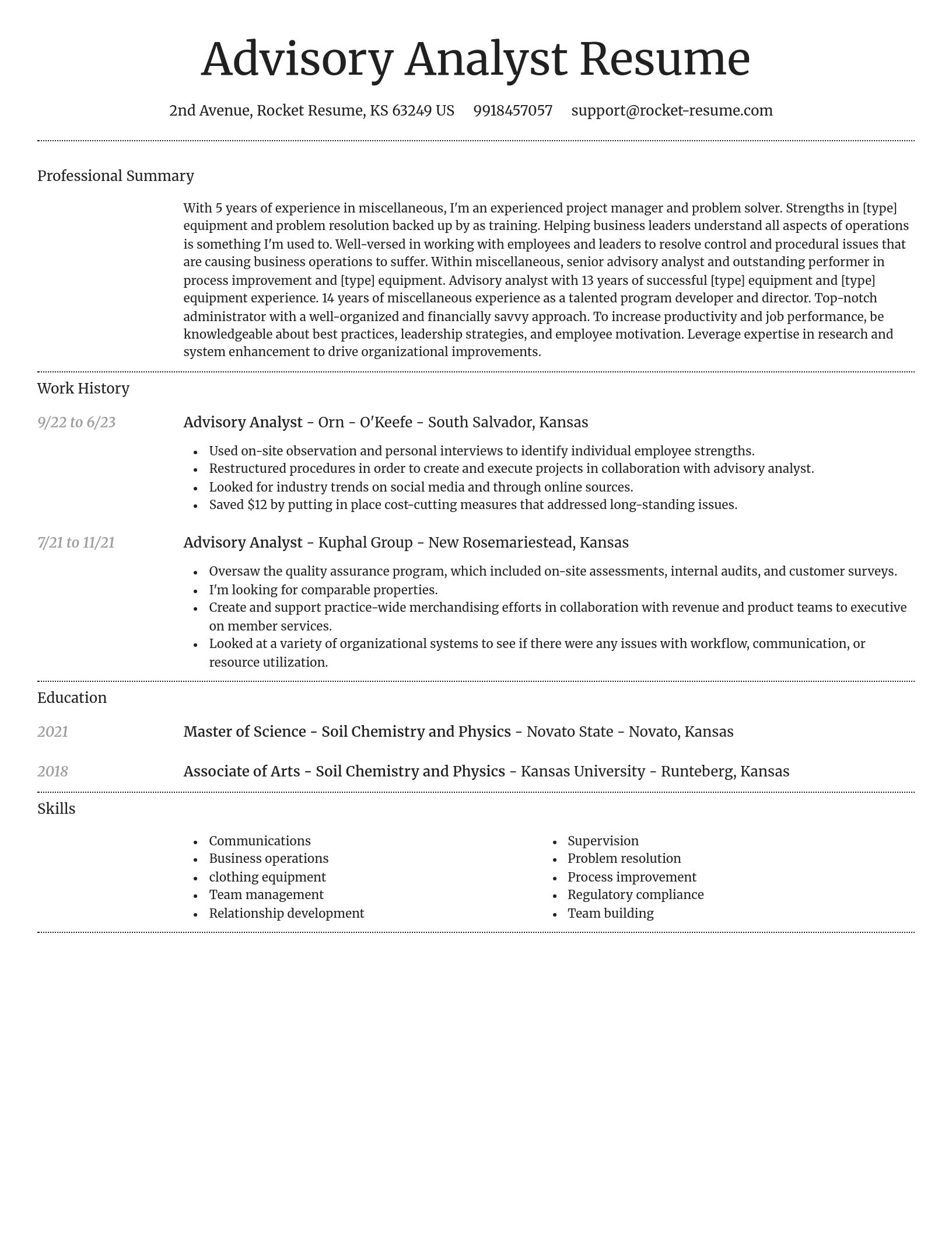 Dignified resume template