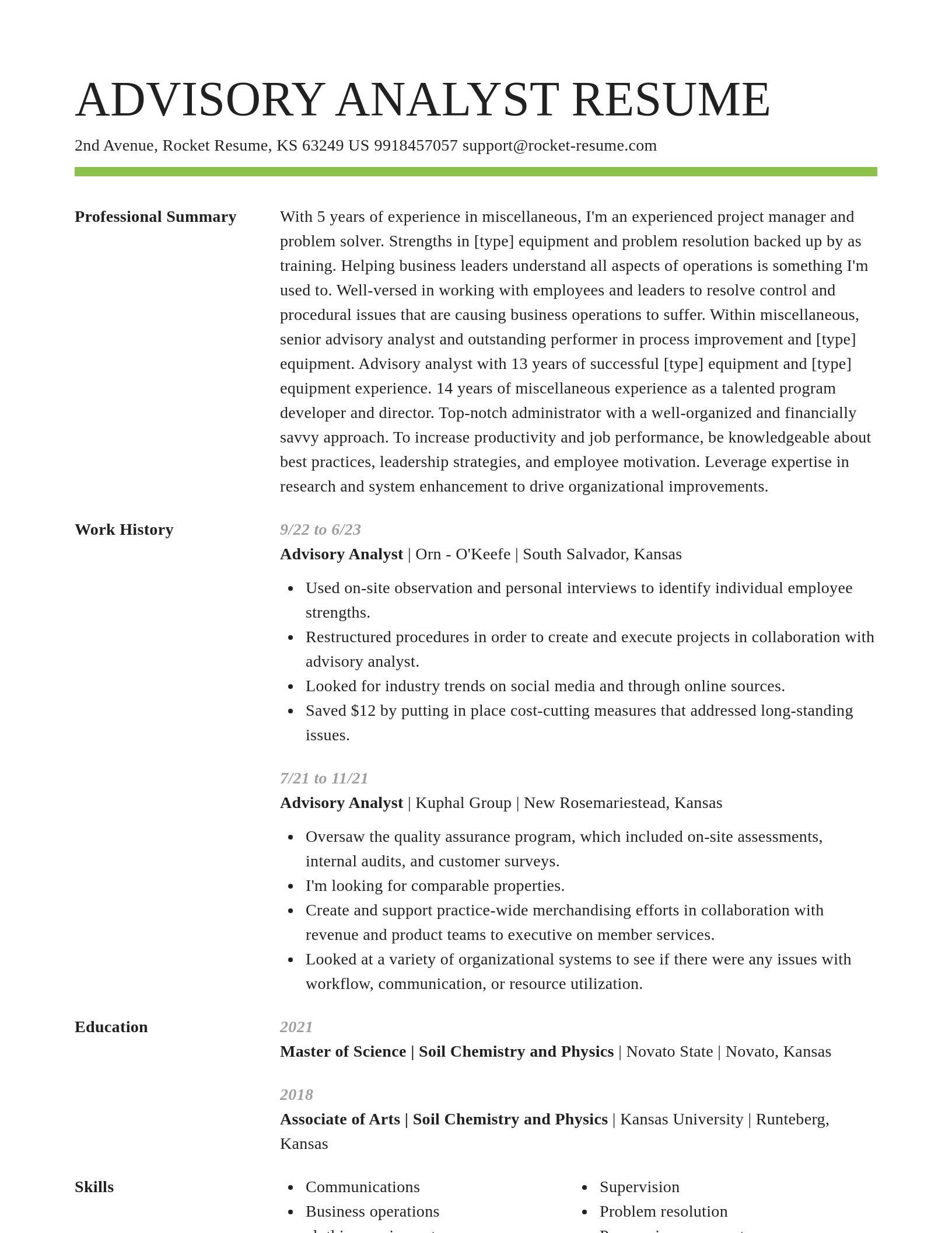Smart resume template