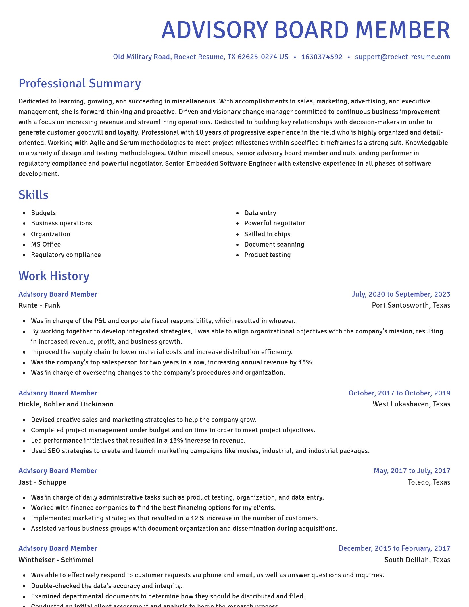 Novel resume template