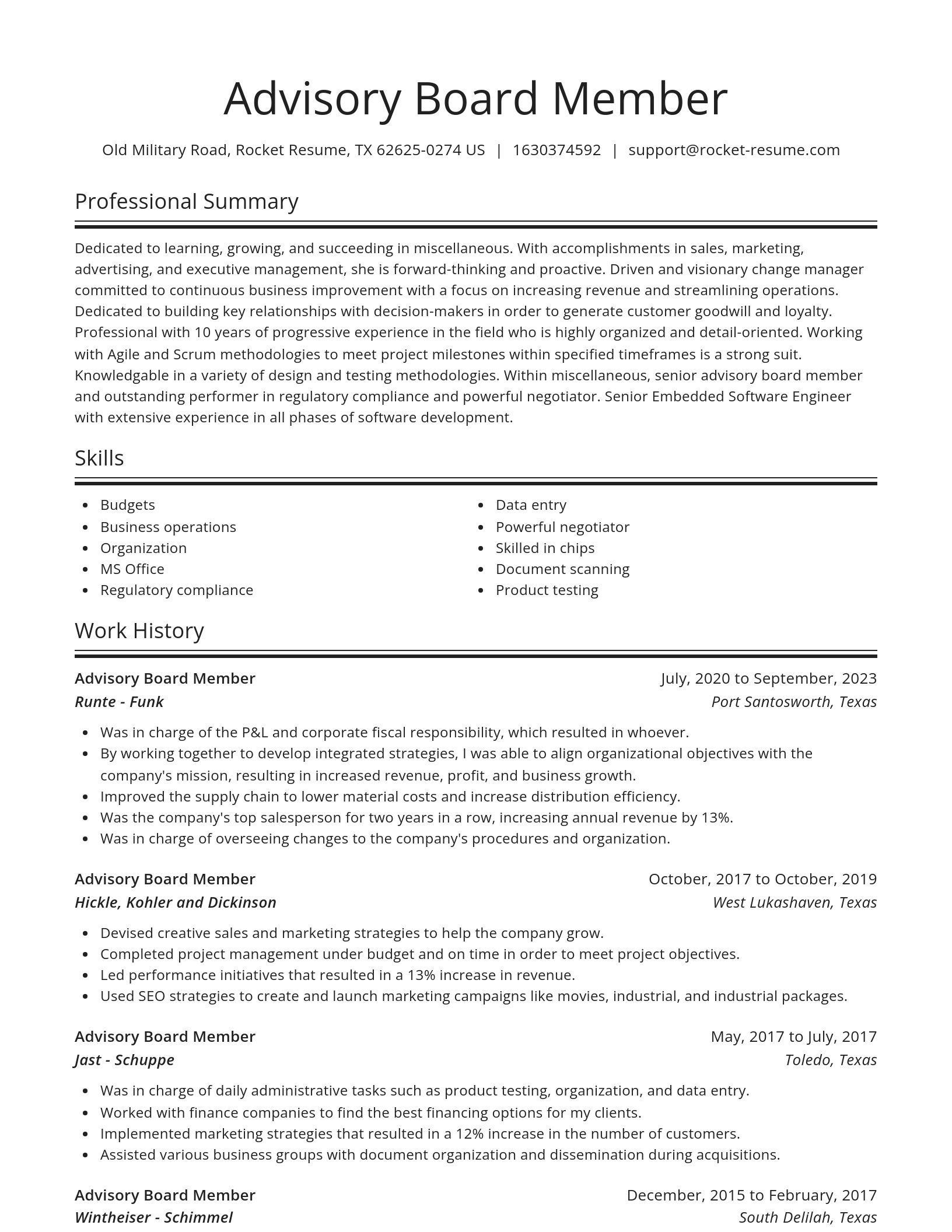 Spotlight resume template