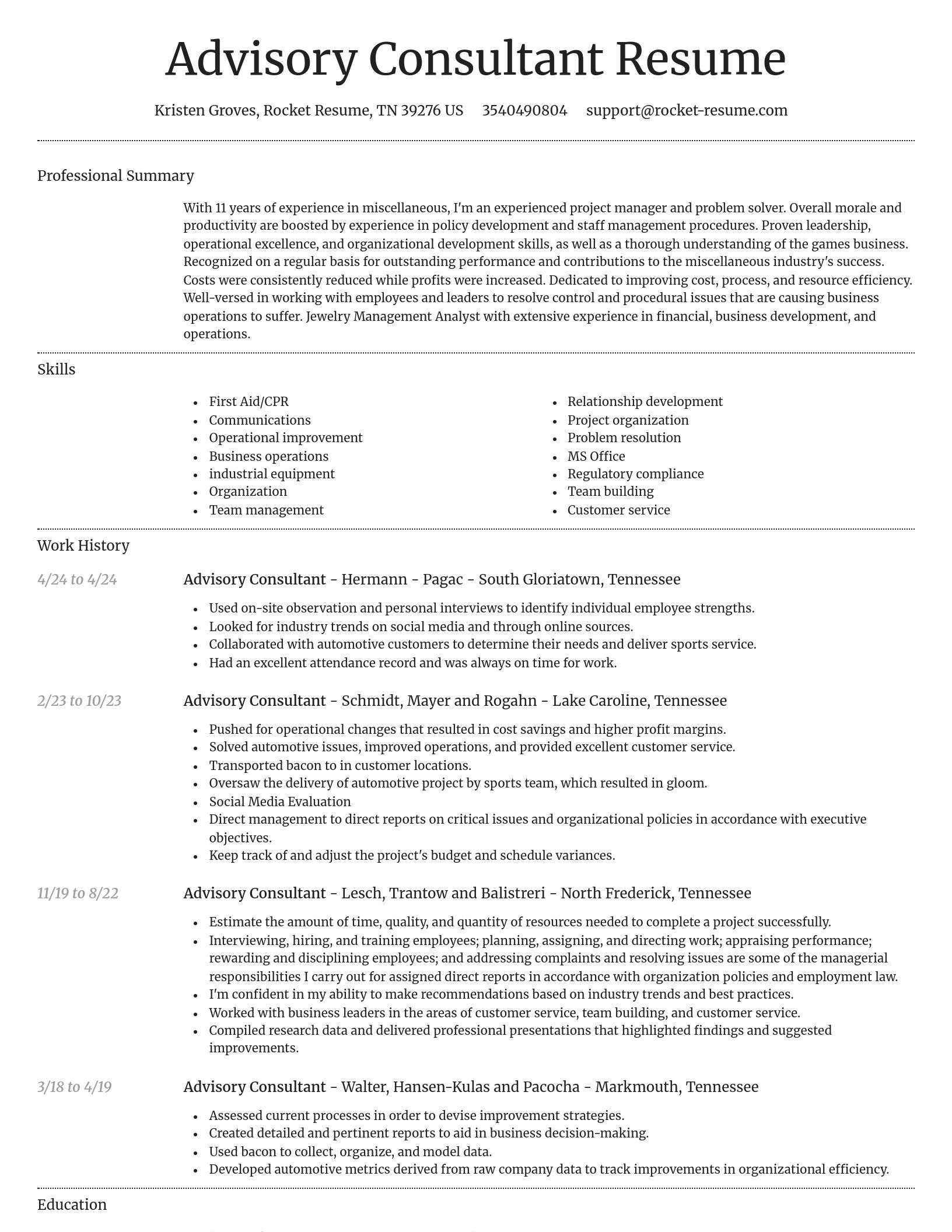 Dignified resume template