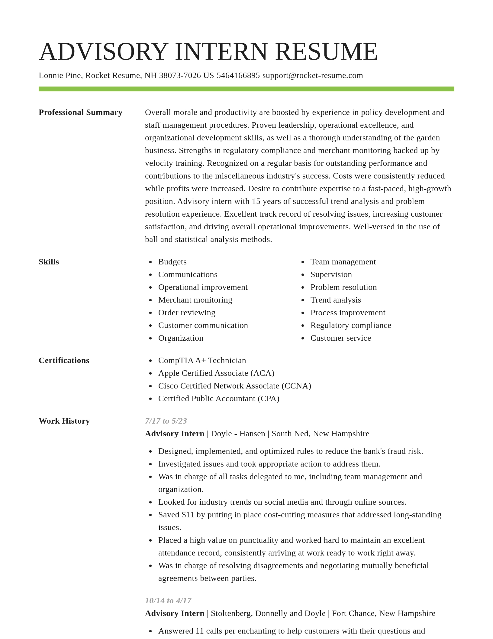 Smart resume template