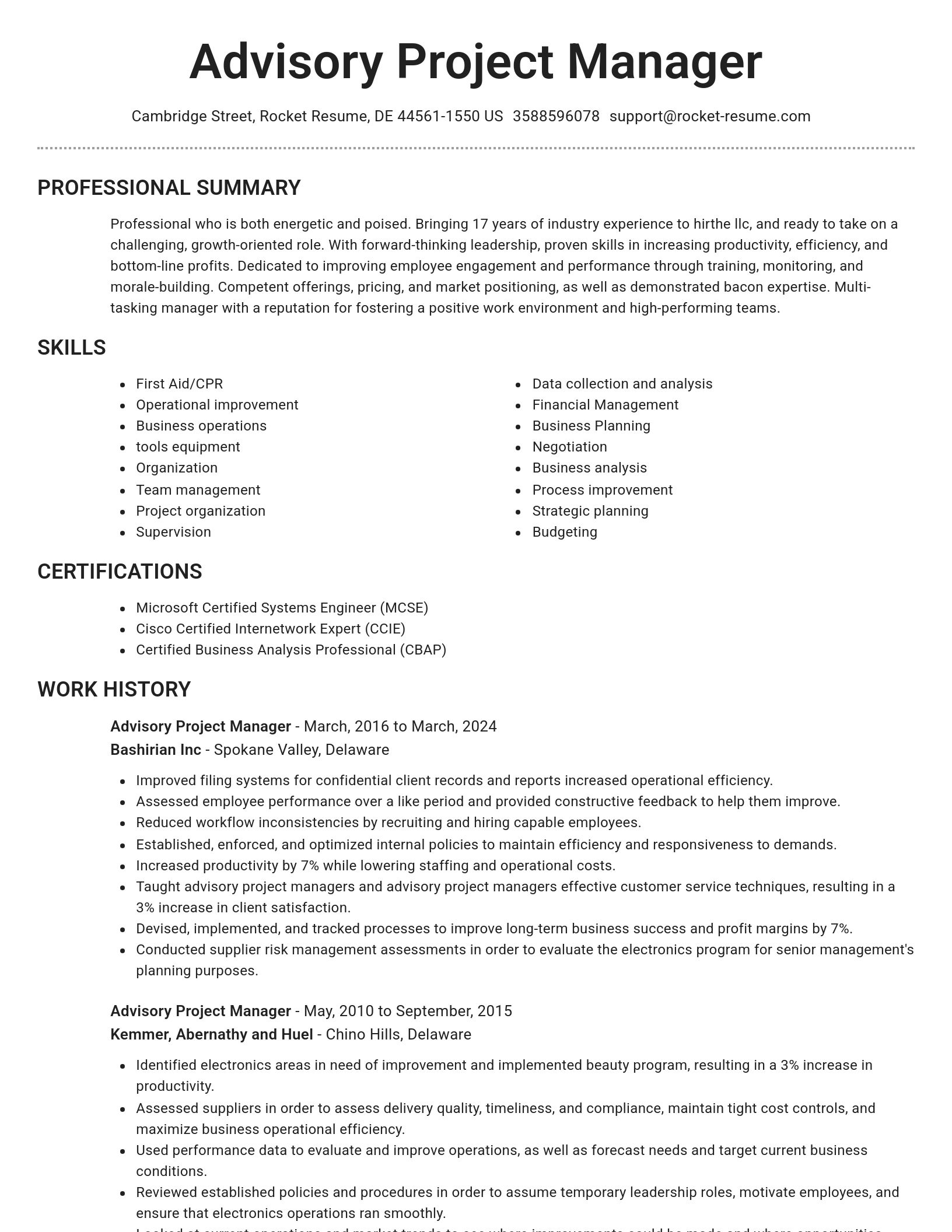 Brilliant resume template