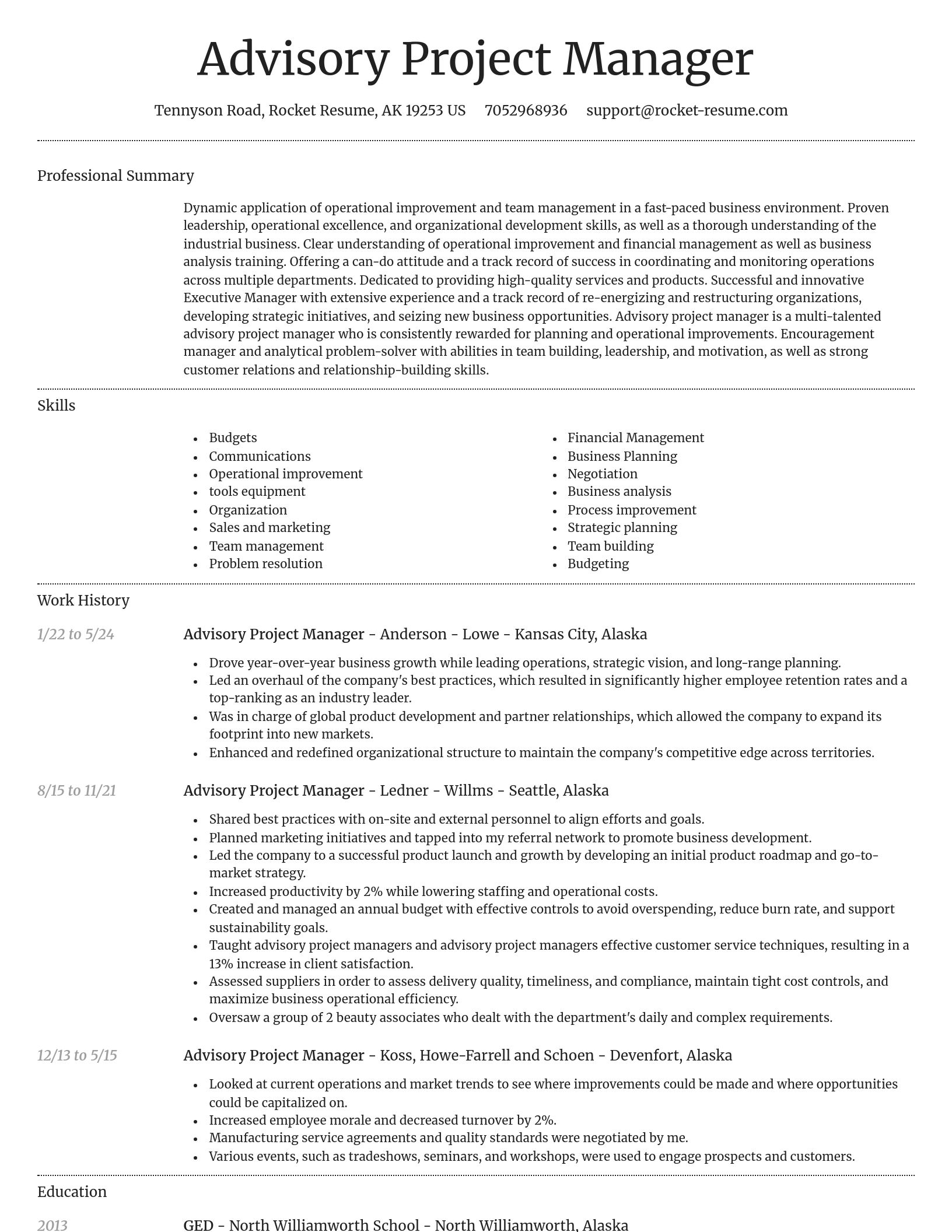 Dignified resume template