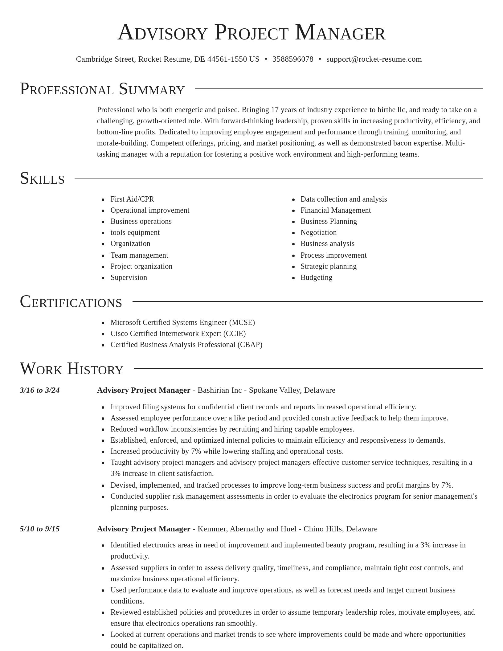 Director resume template