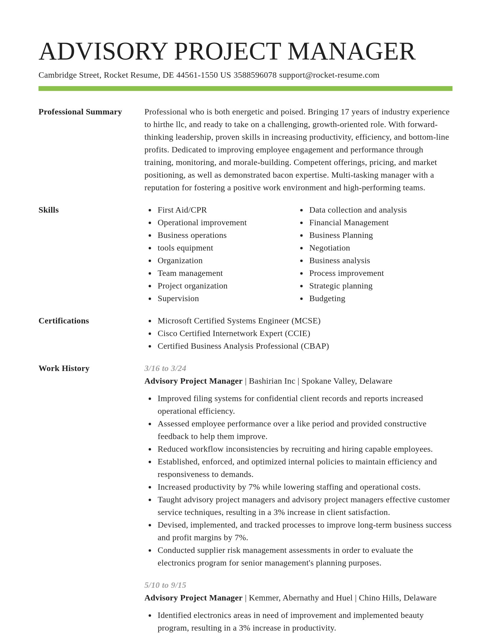 Smart resume template