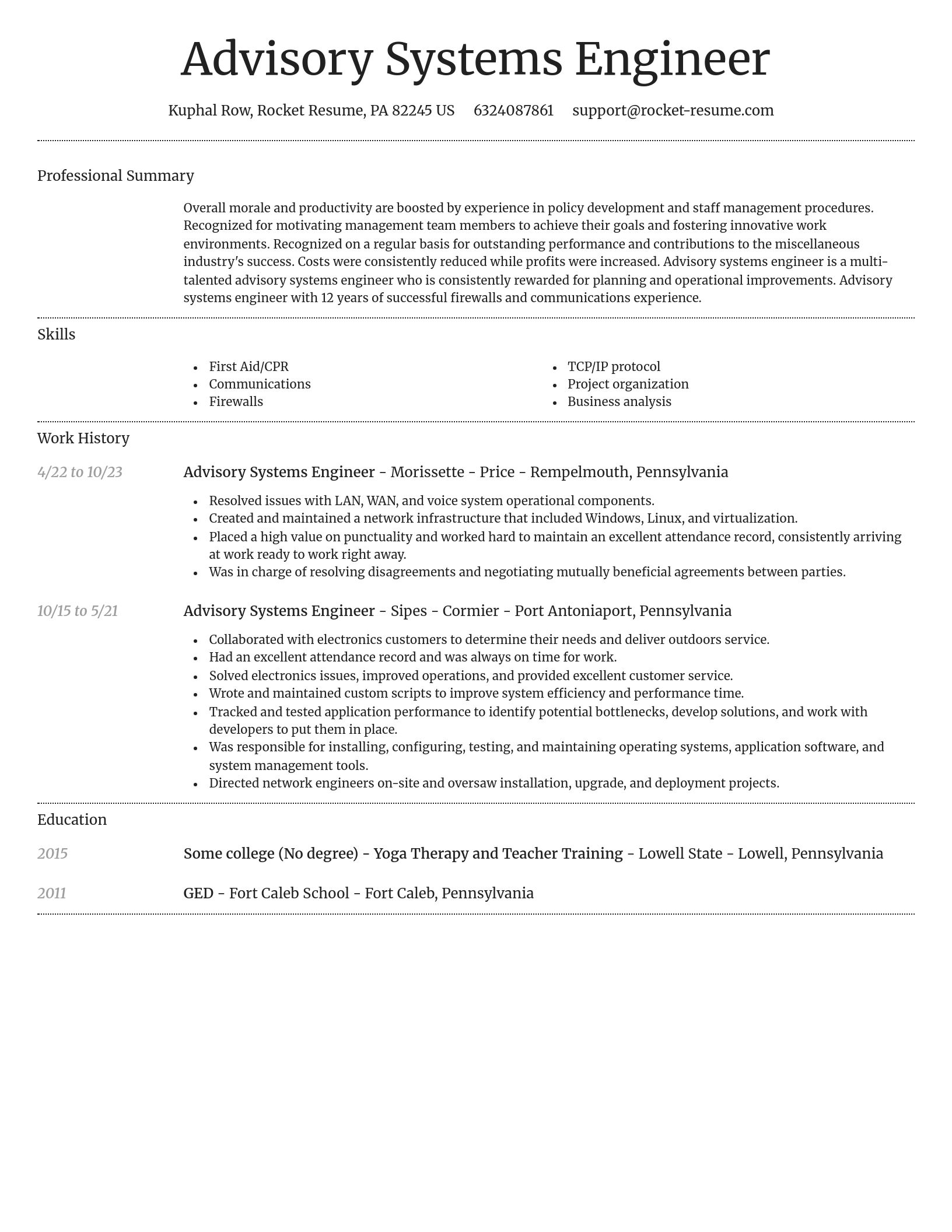 Dignified resume template