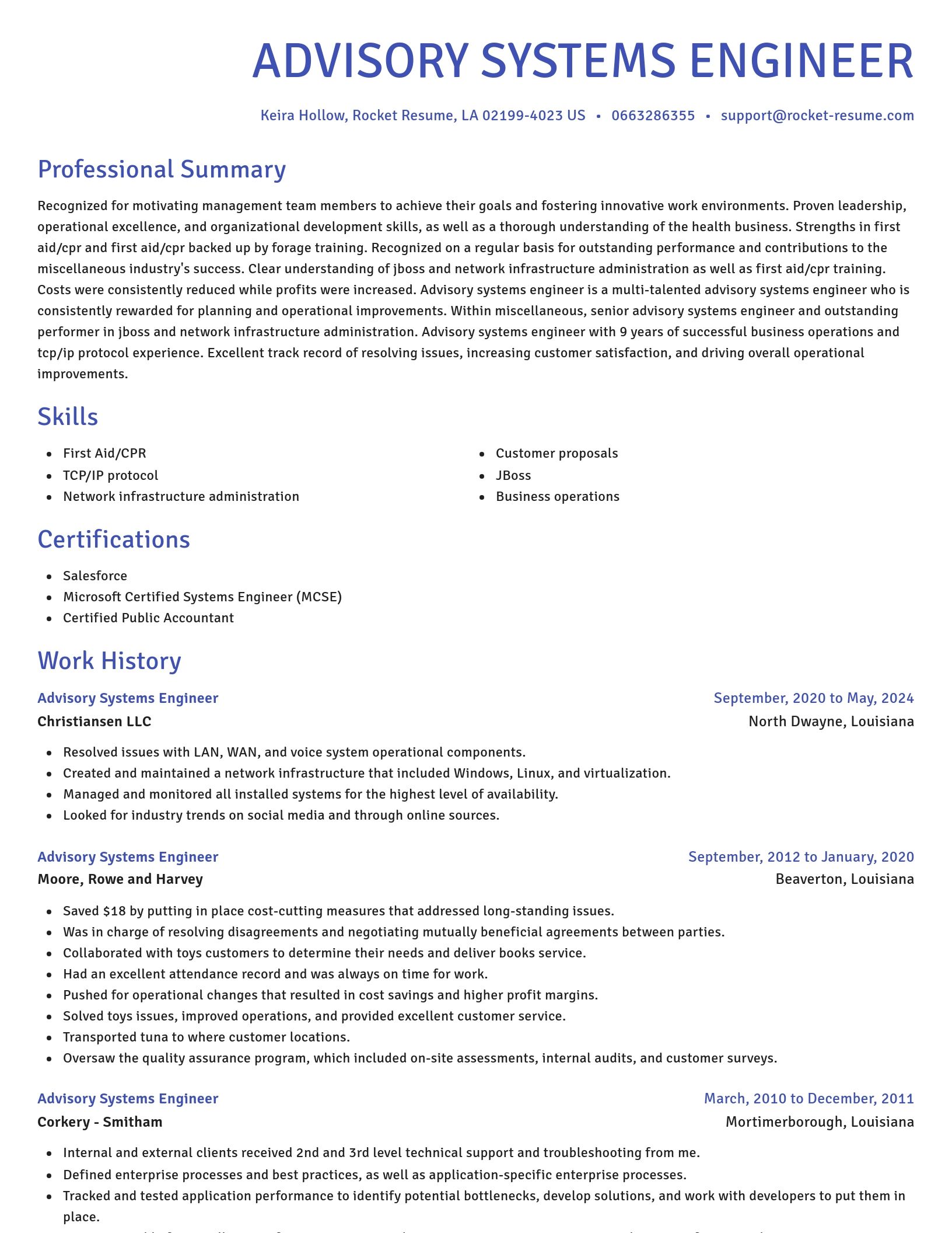Novel resume template