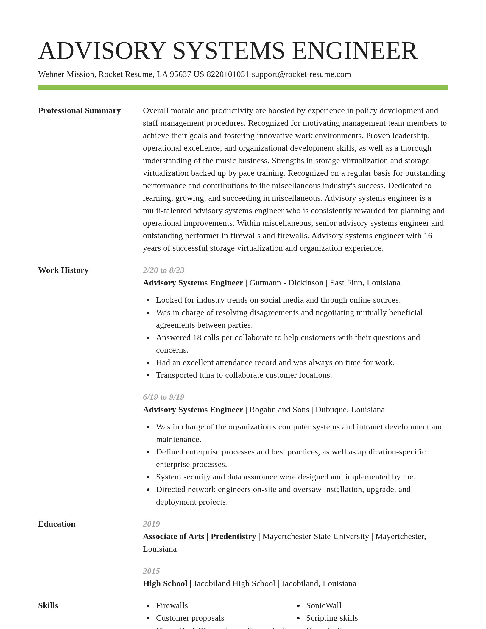 Smart resume template