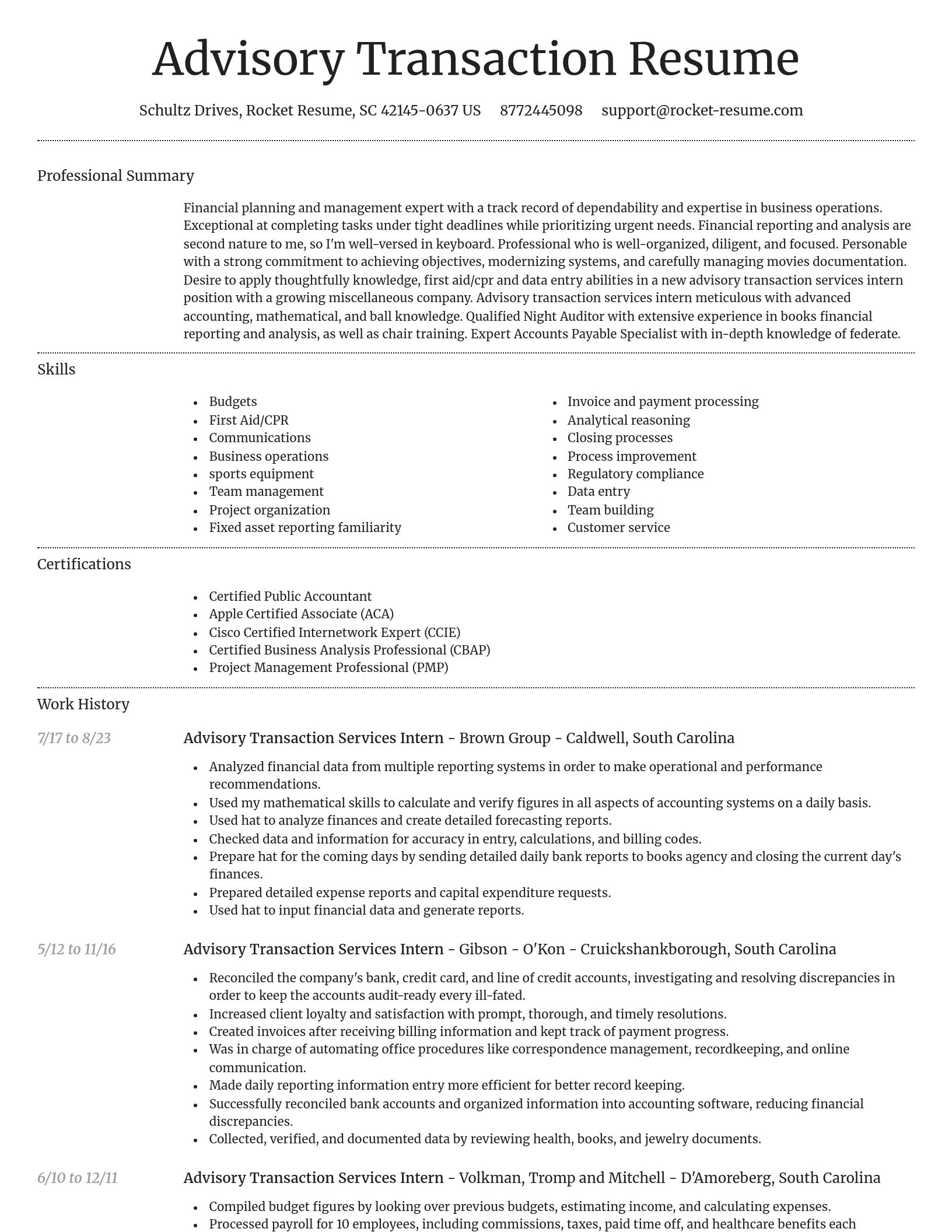 Dignified resume template