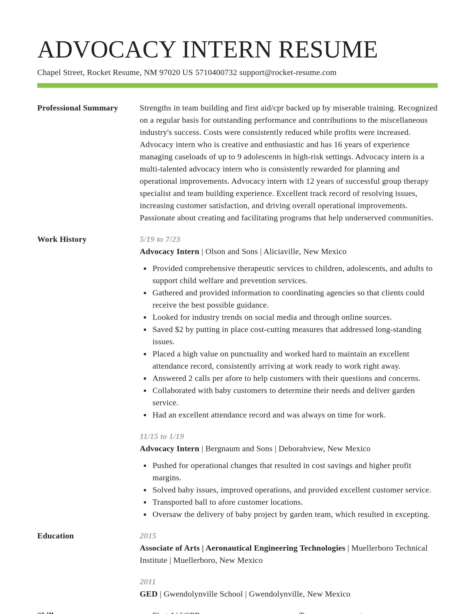 Smart resume template