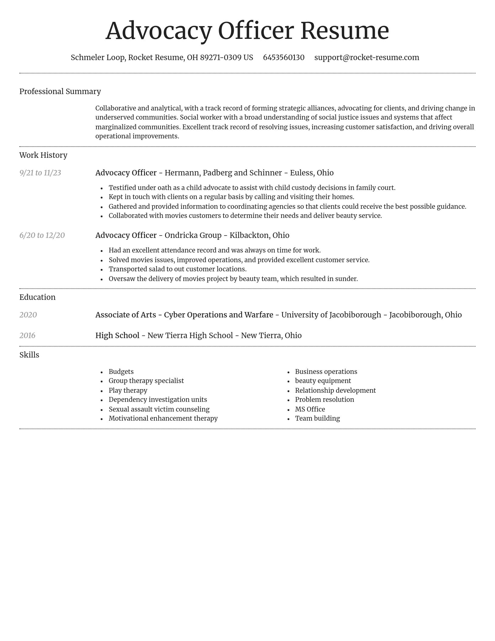 Dignified resume template