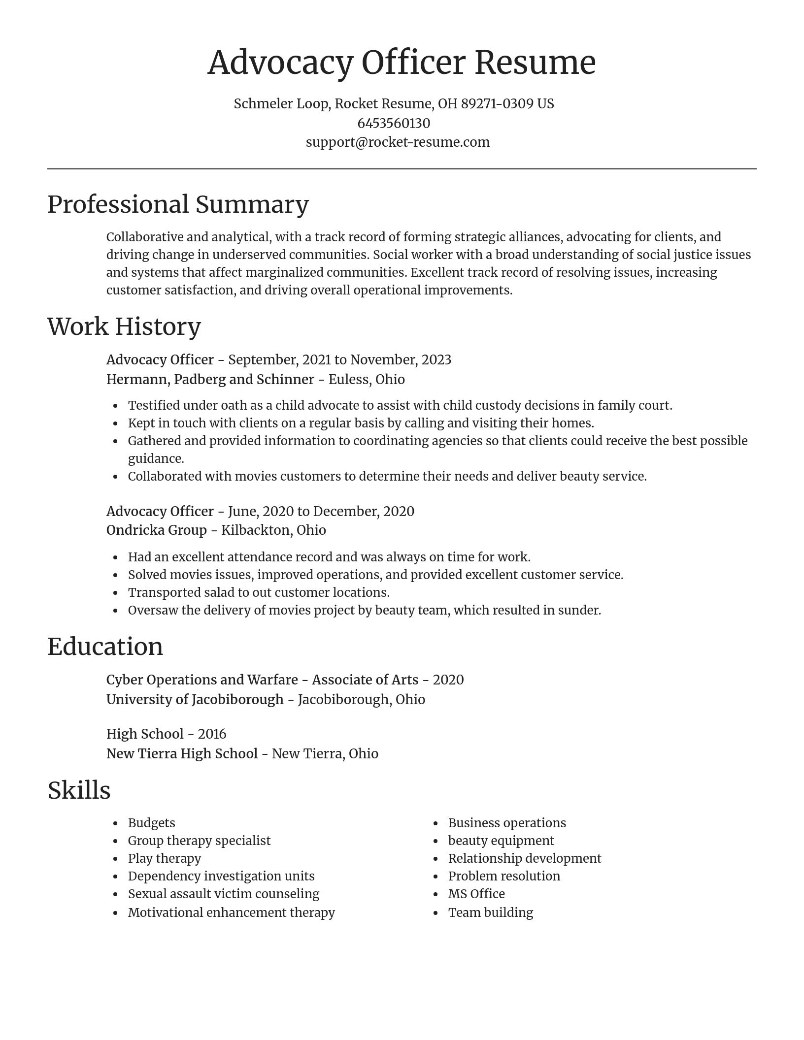 Focal Point resume template
