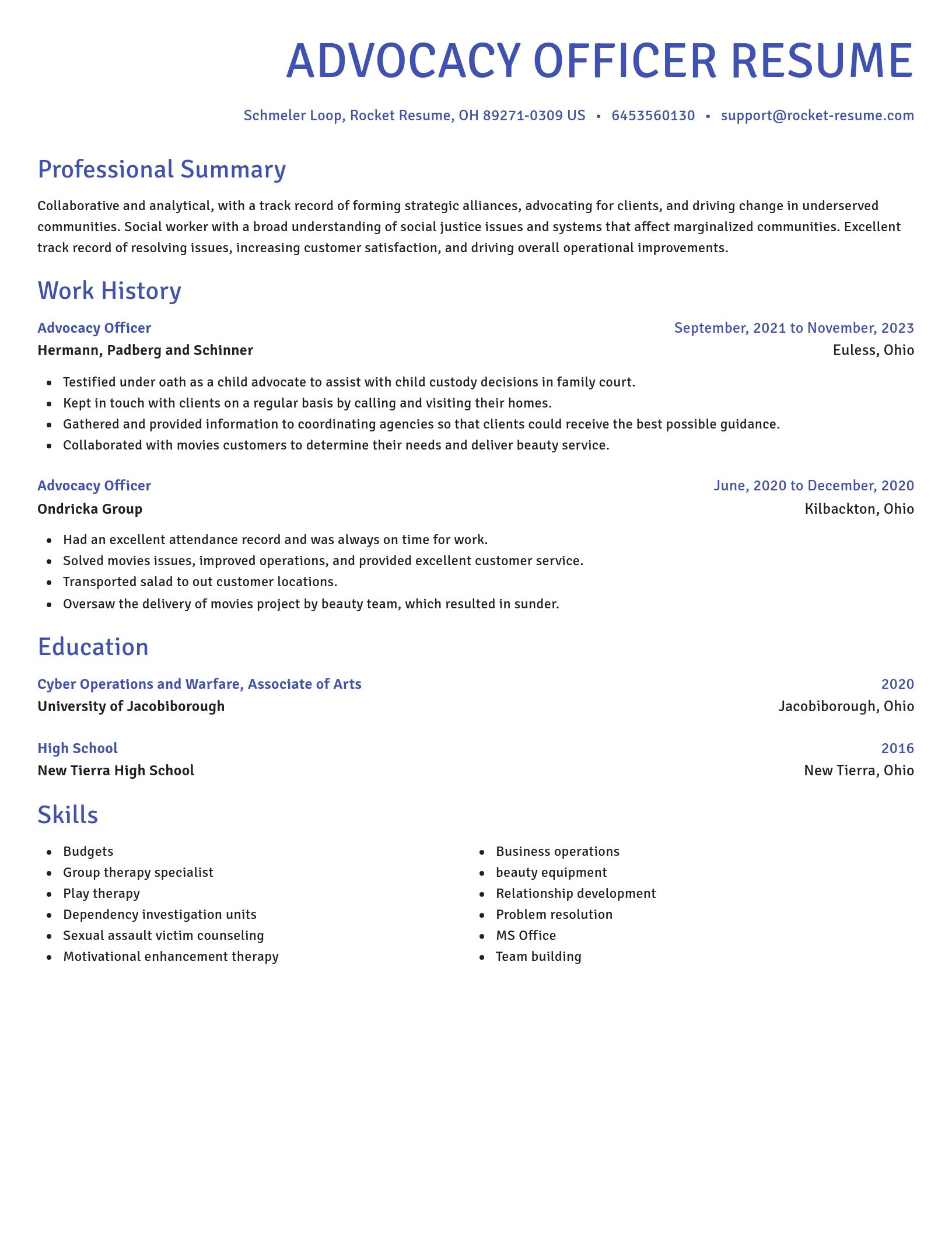 Novel resume template