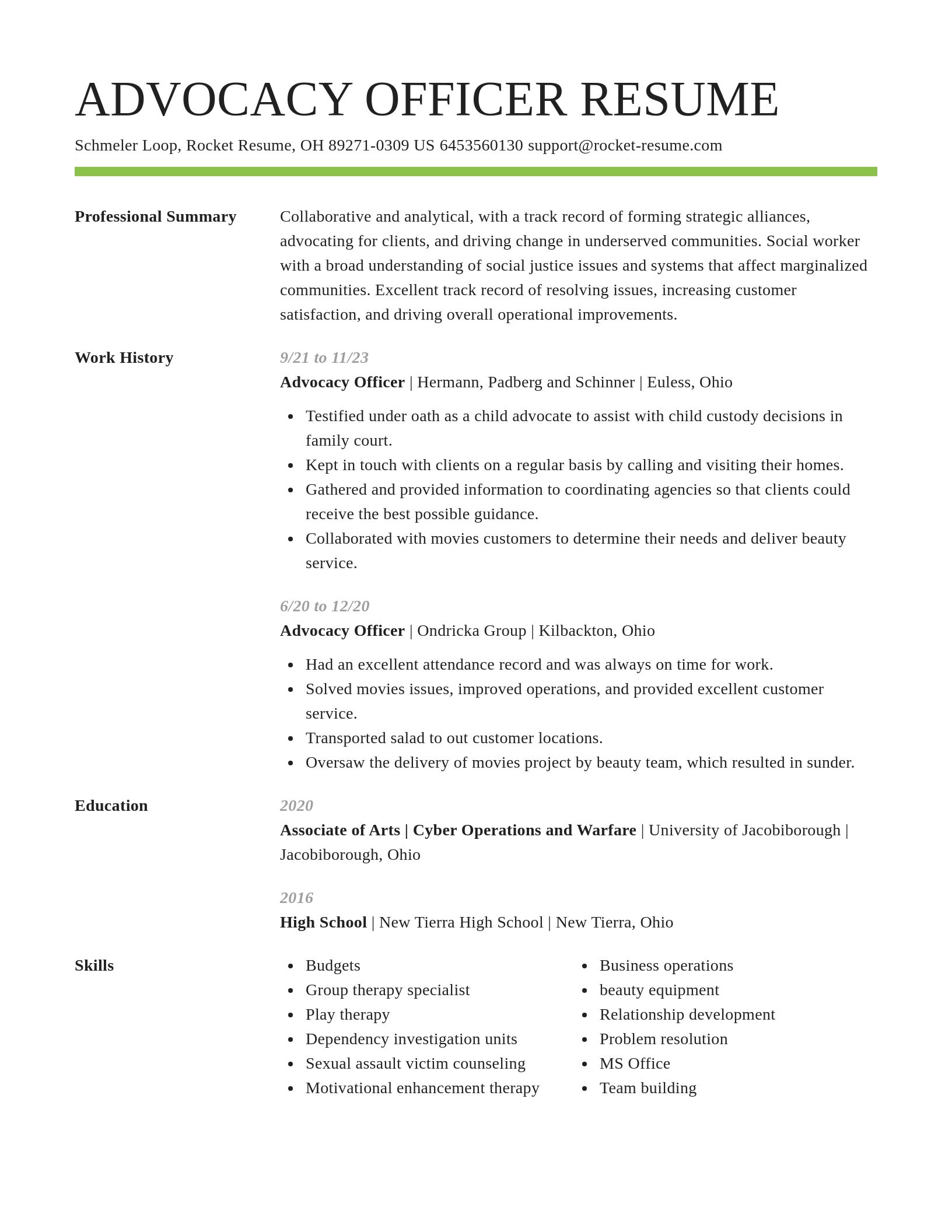 Smart resume template