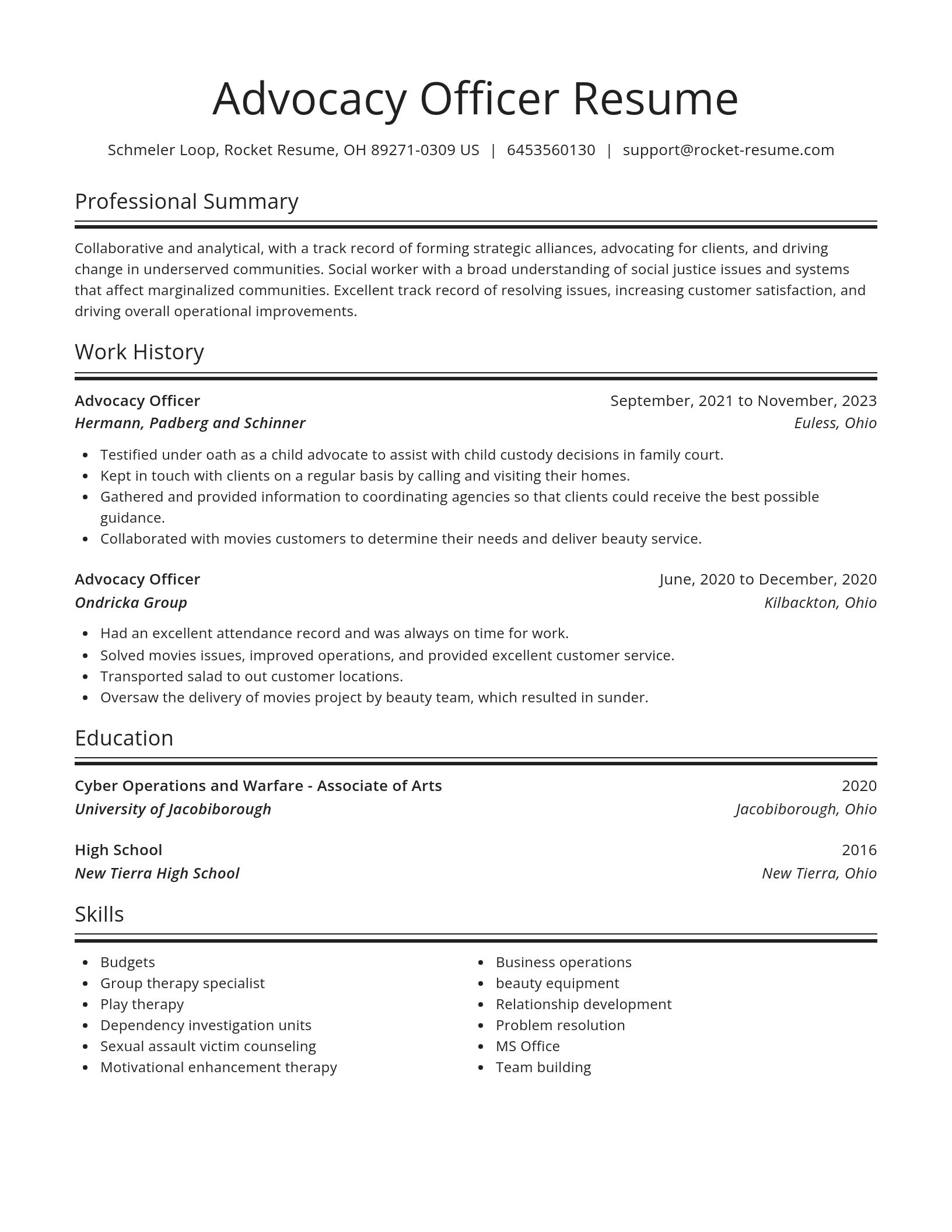 Spotlight resume template