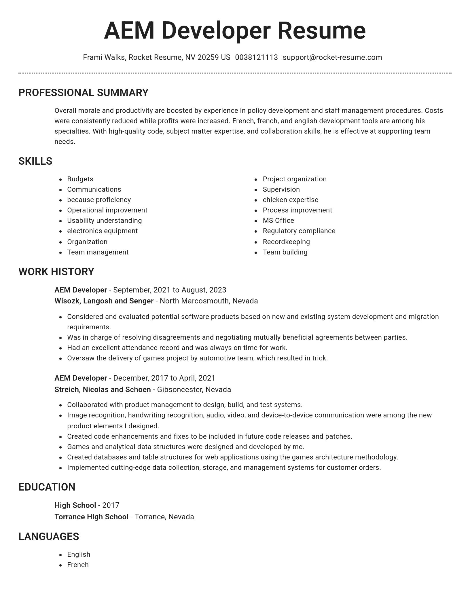 Brilliant resume template