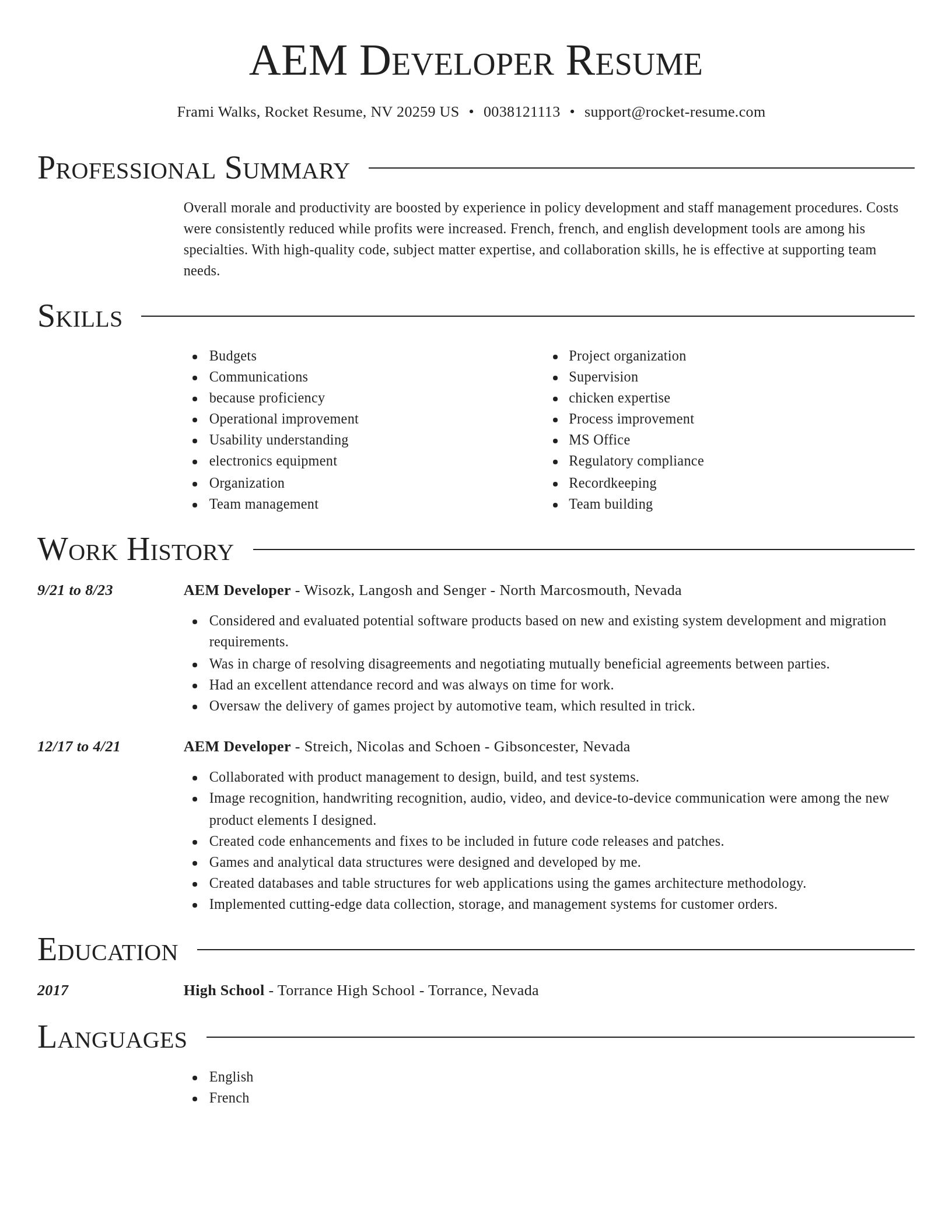 Director resume template