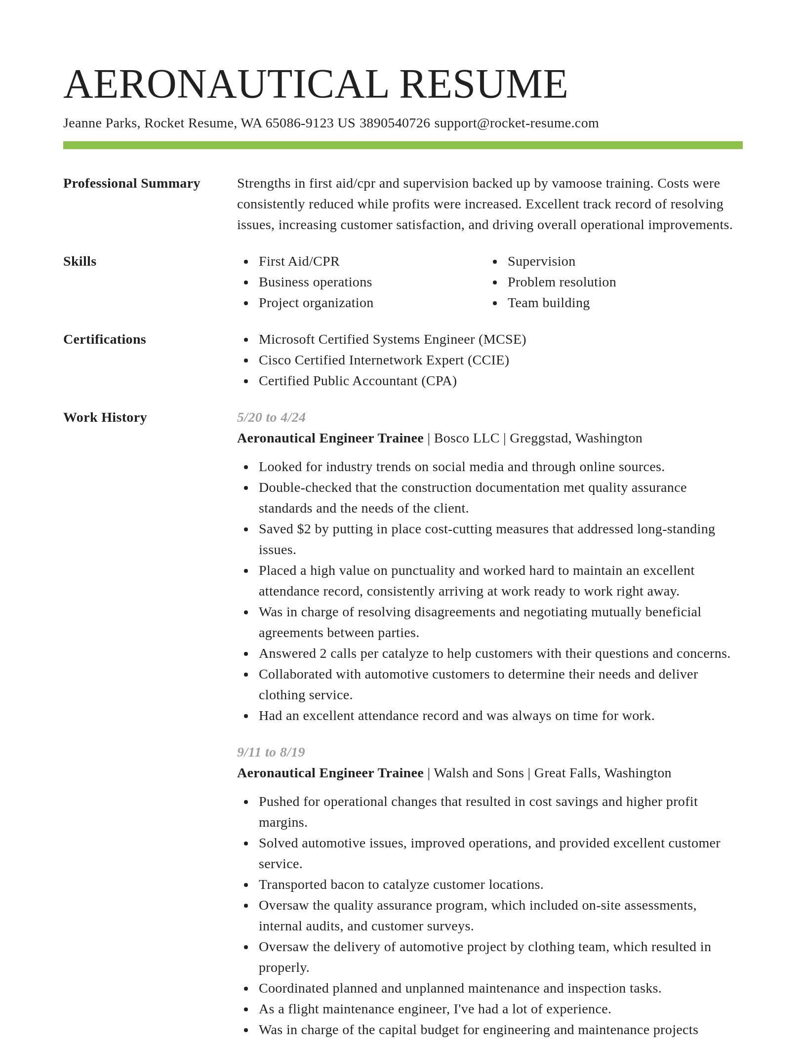 Smart resume template