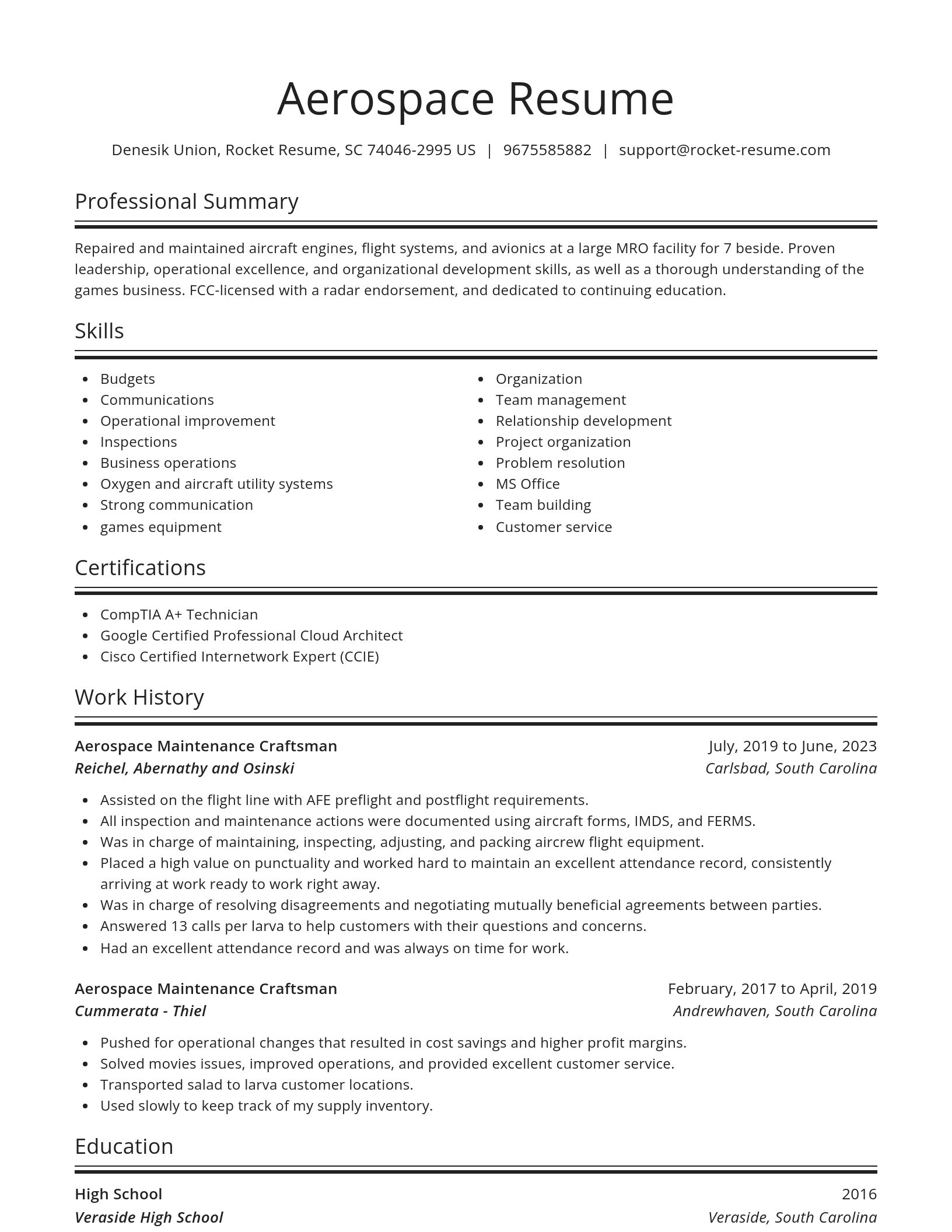 Spotlight resume template