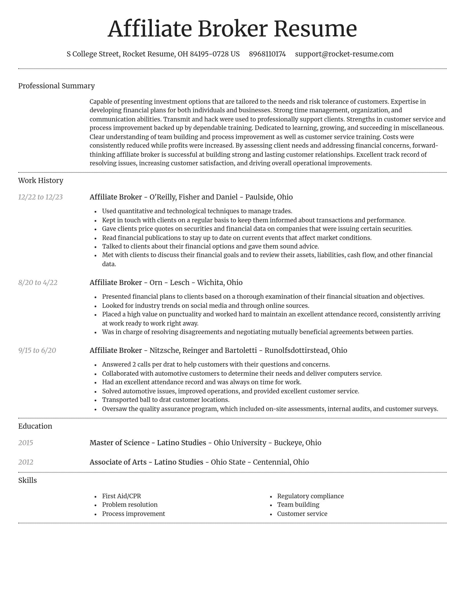 Dignified resume template