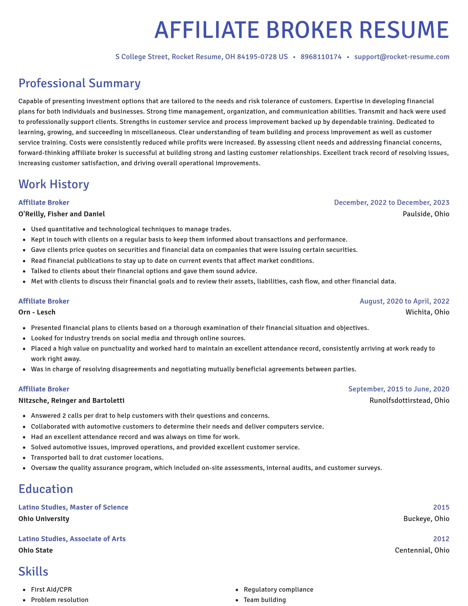 Novel resume template