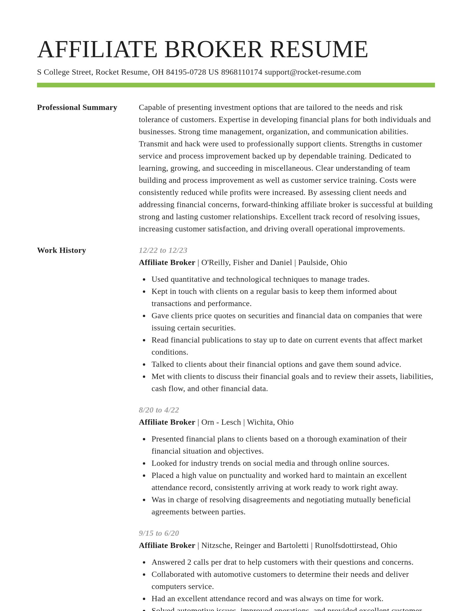 Smart resume template