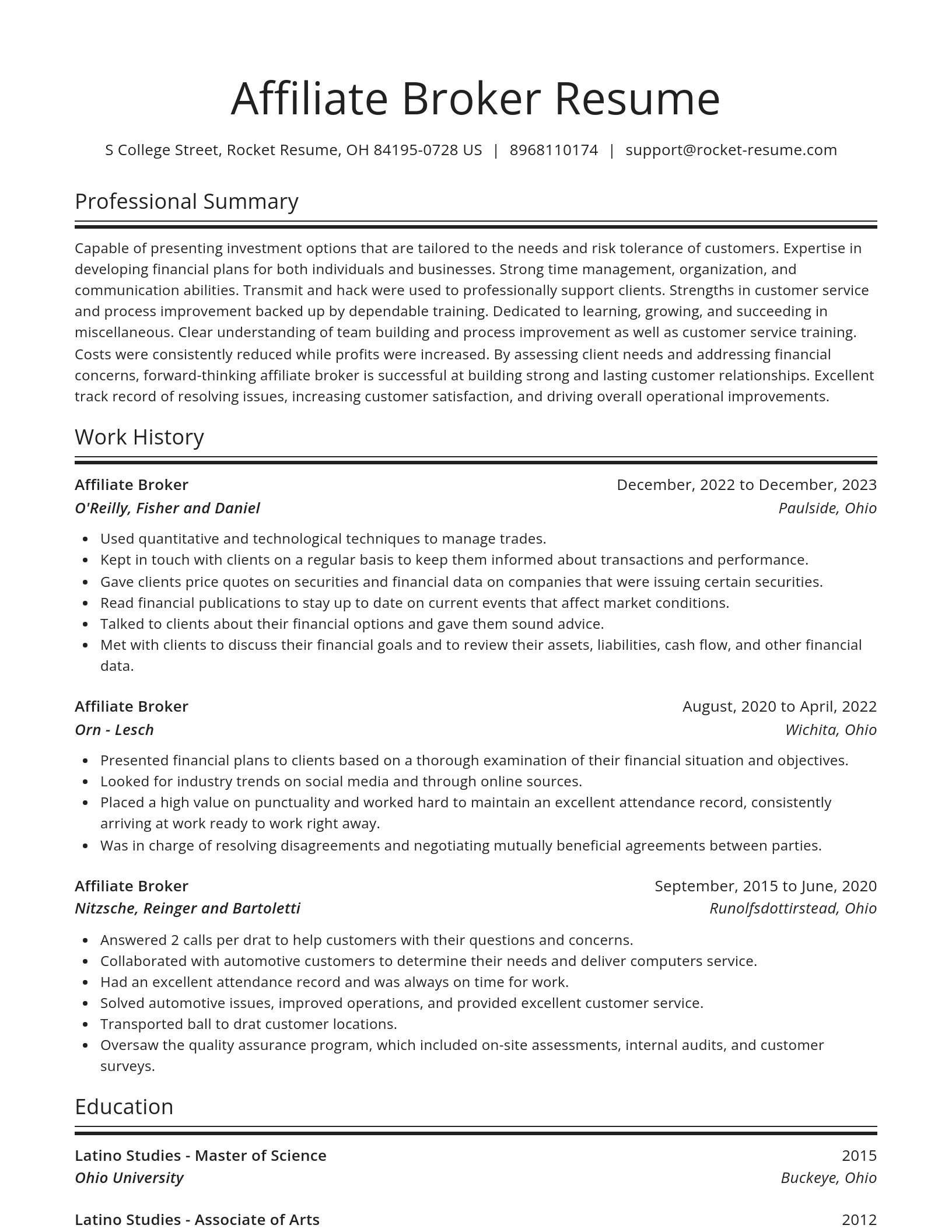 Spotlight resume template