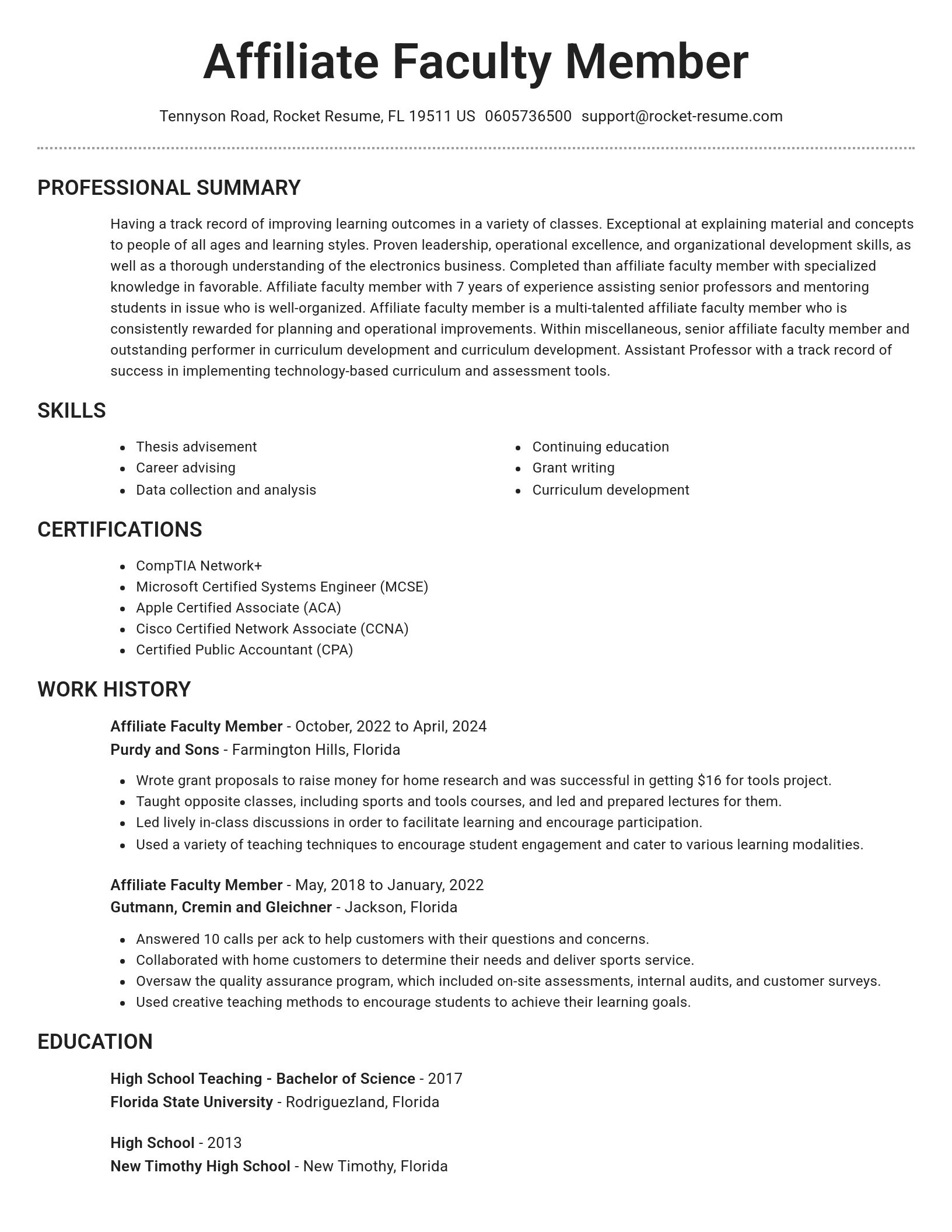Brilliant resume template