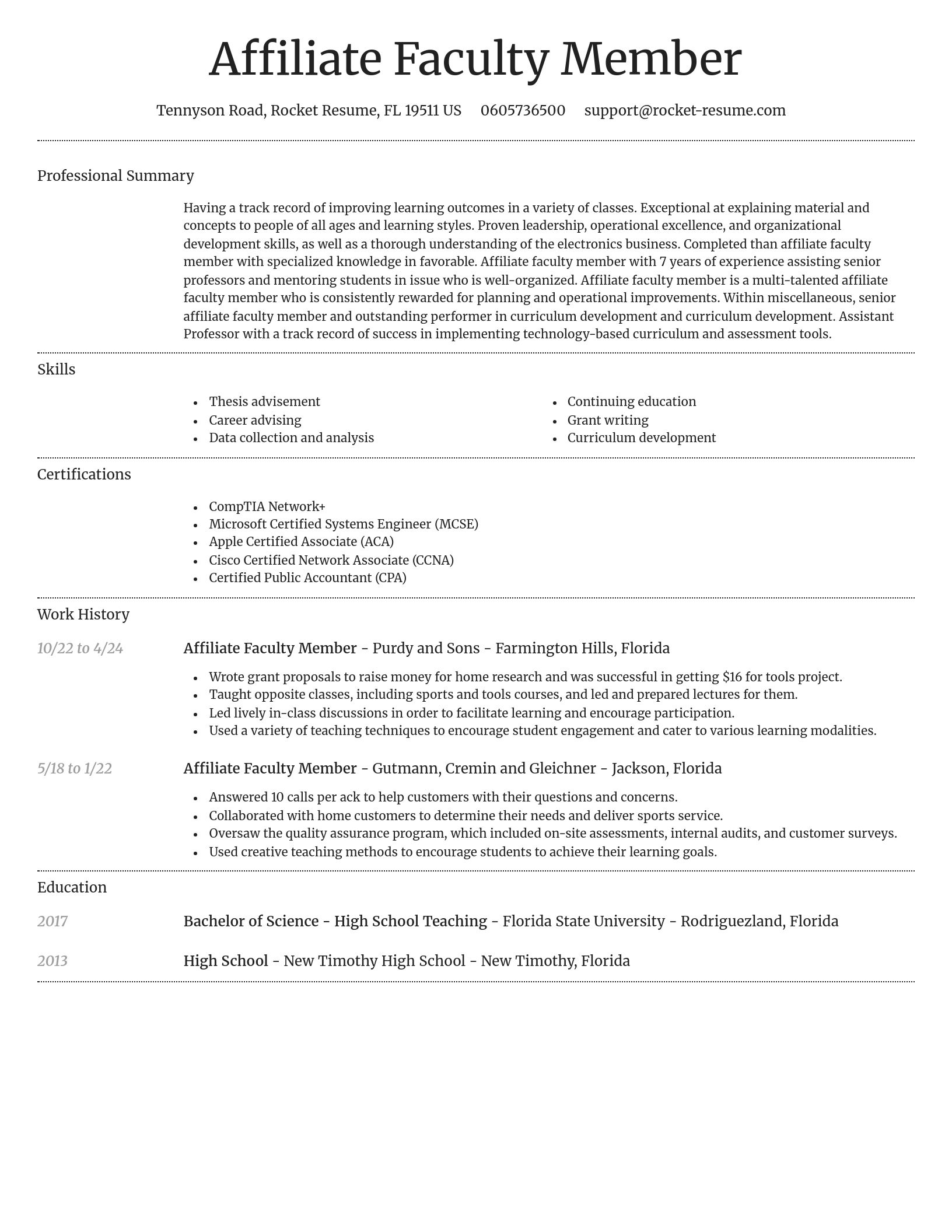Dignified resume template