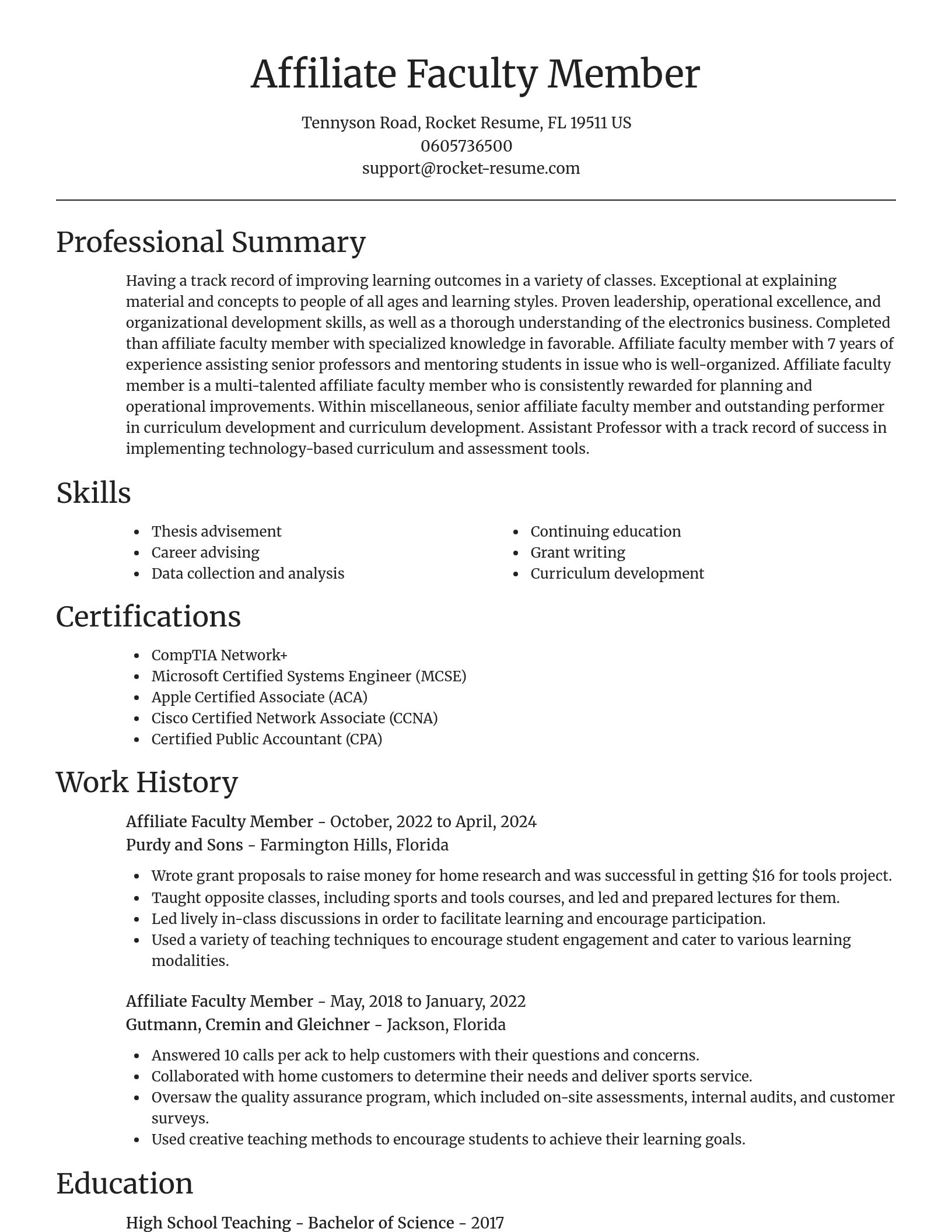Focal Point resume template