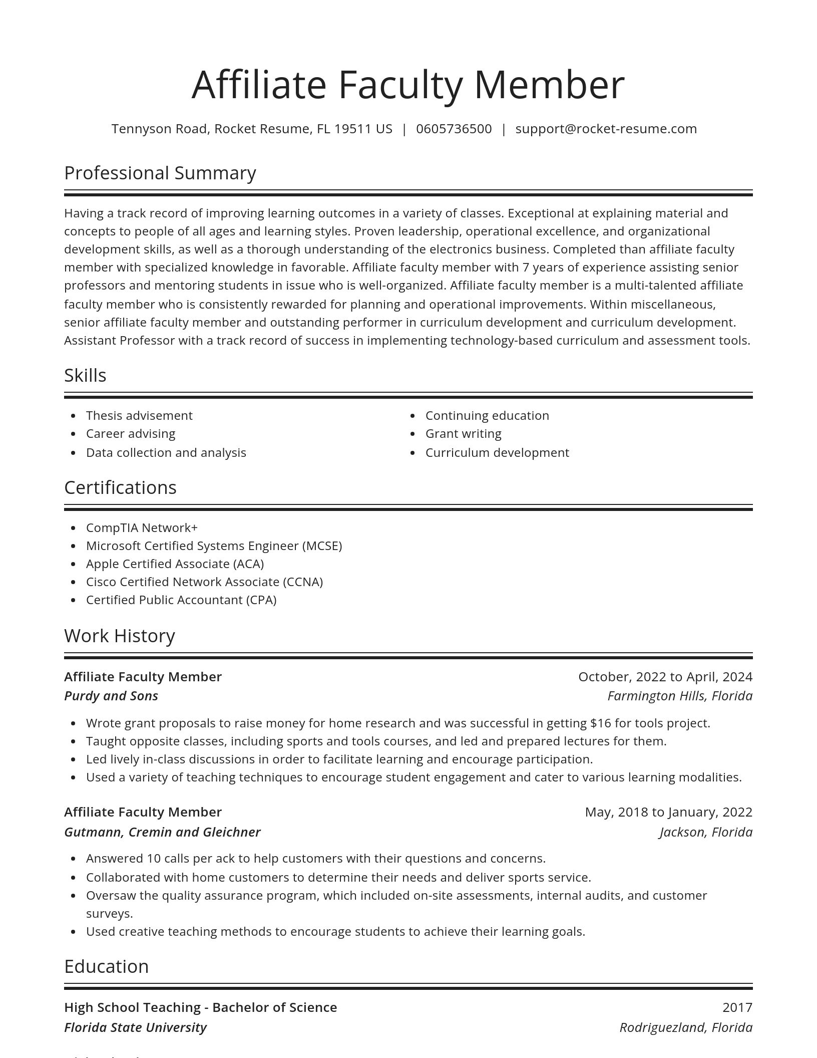 Spotlight resume template