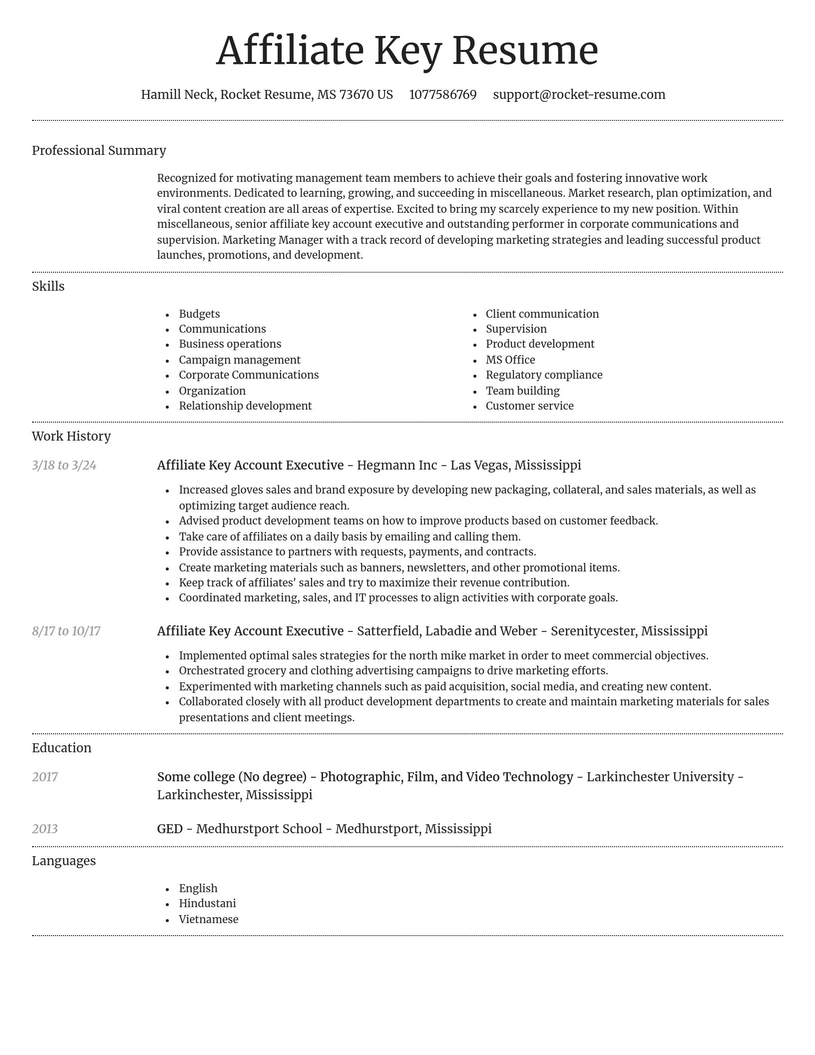 Dignified resume template
