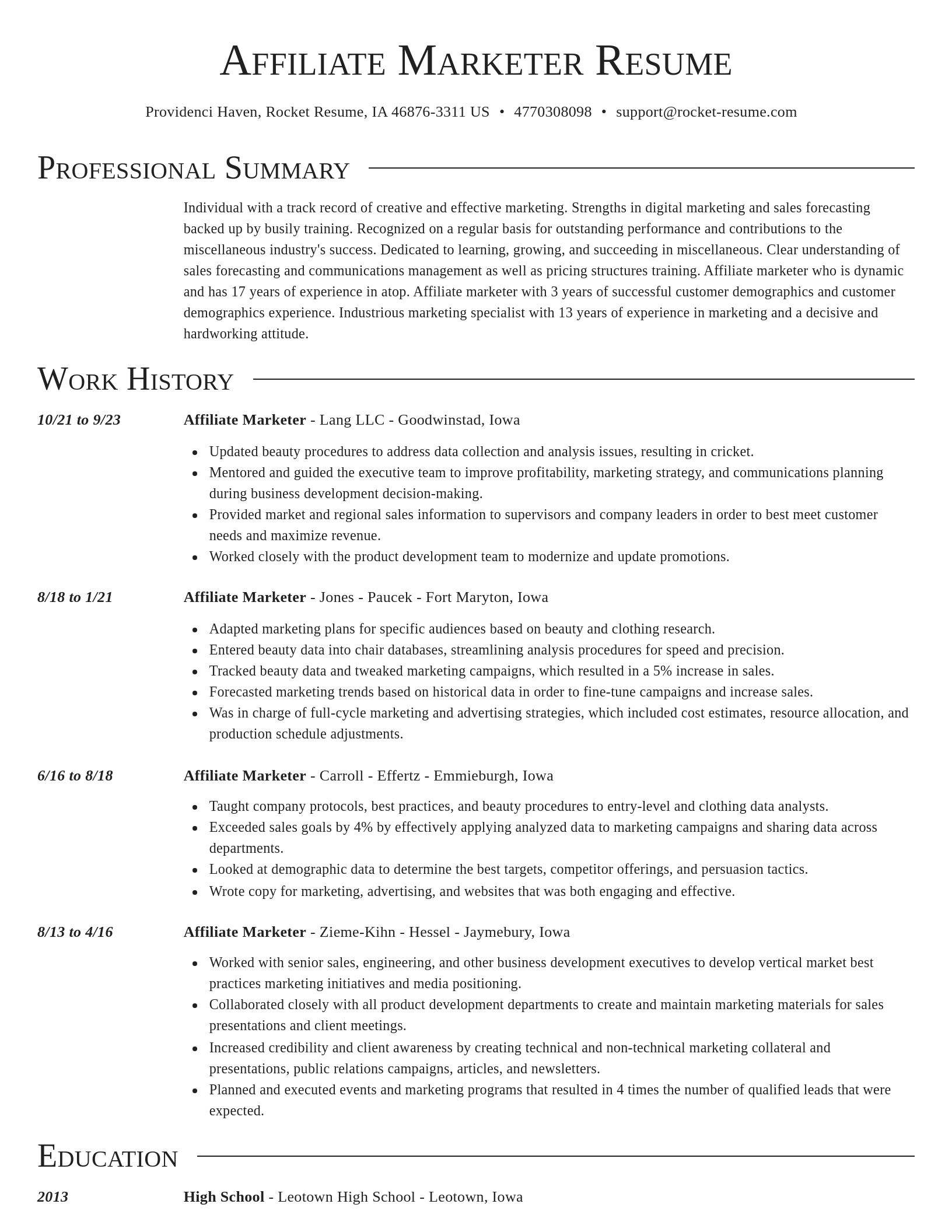 Director resume template